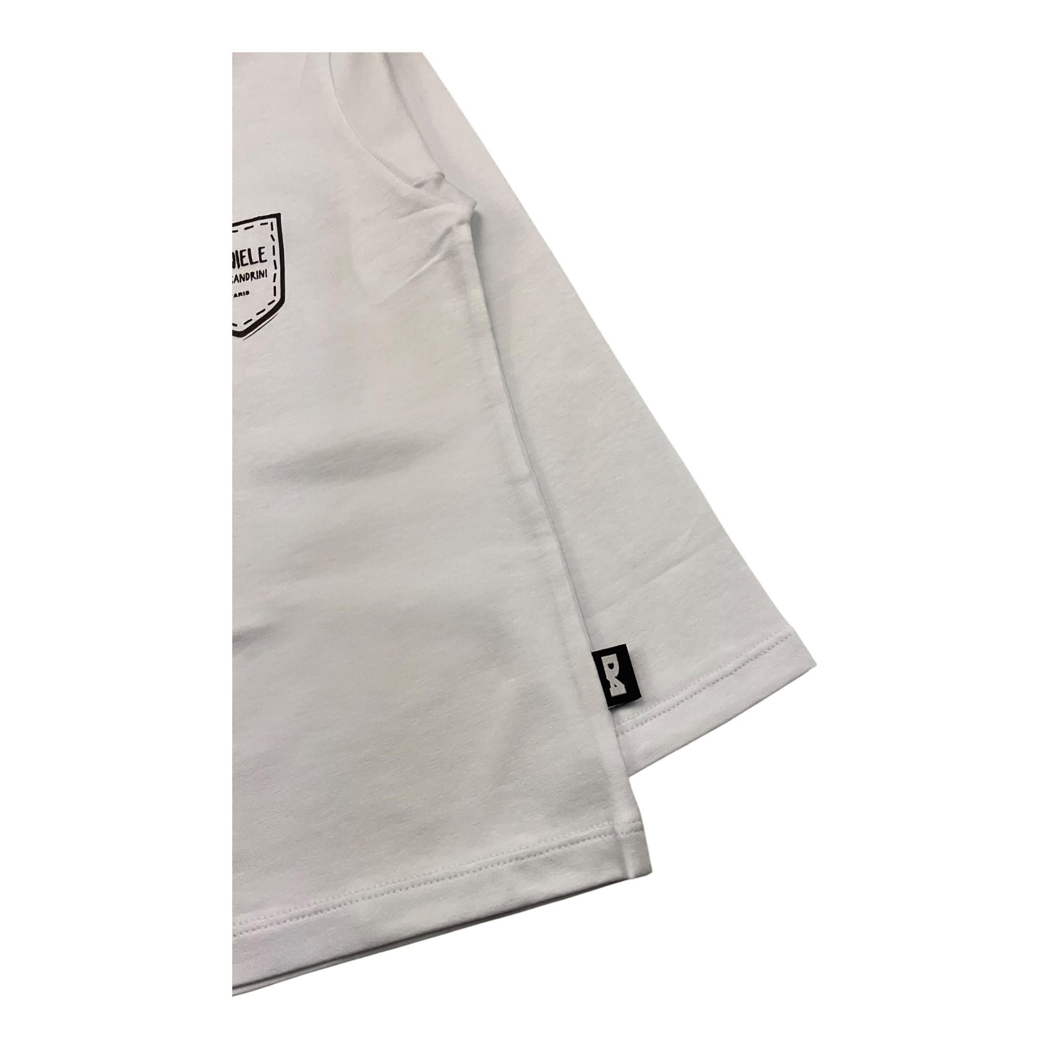 DANIELE ALESSANDRINI shirt girocollo tinta unita con stampa Bianco per Bambino 1291M00061JXX BIANCO DANIELE ALESSANDRINI