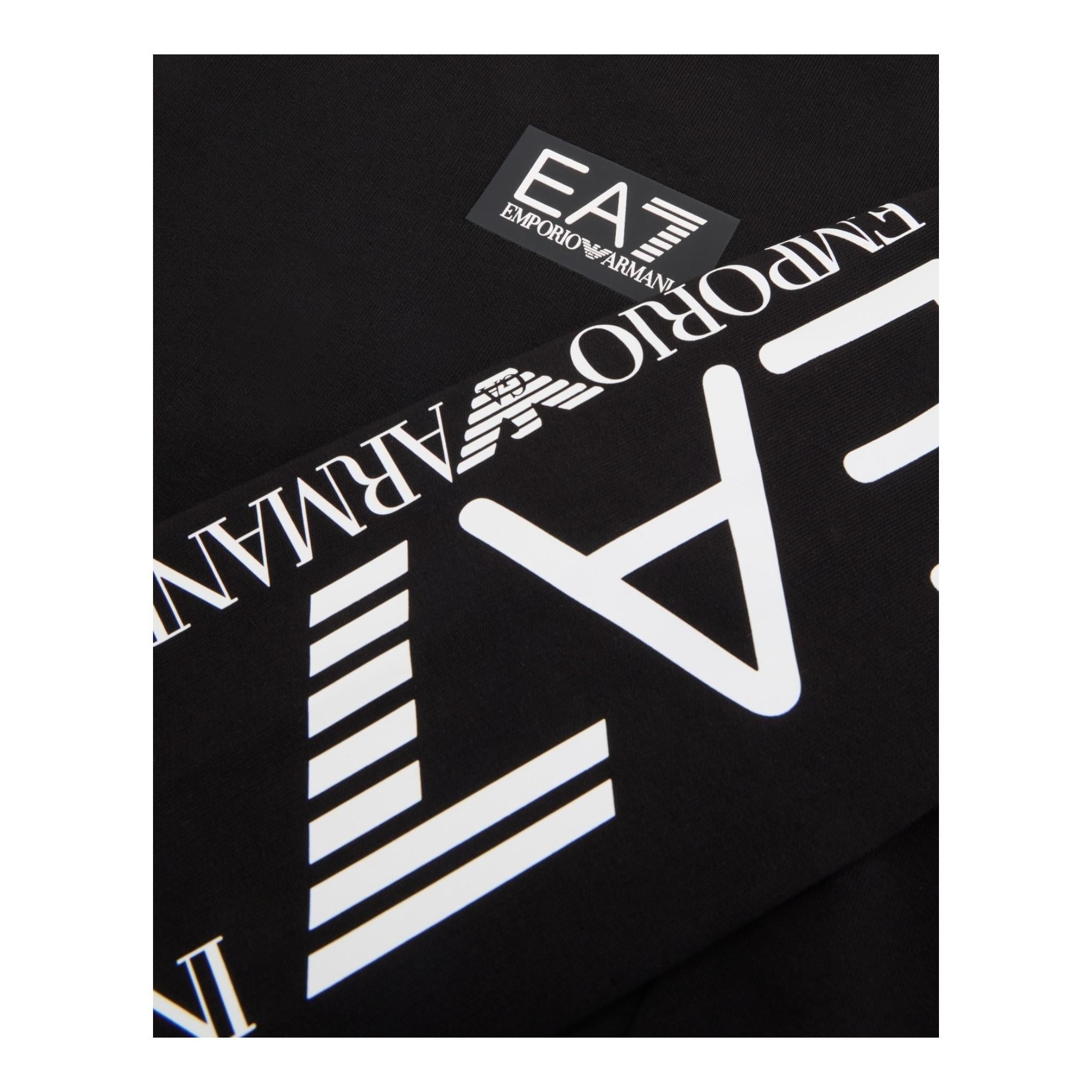 EMPORIO ARMANI felpa tinta unita girocollo con stampa Nero per Bambino 6DBM66 NERO EMPORIO ARMANI