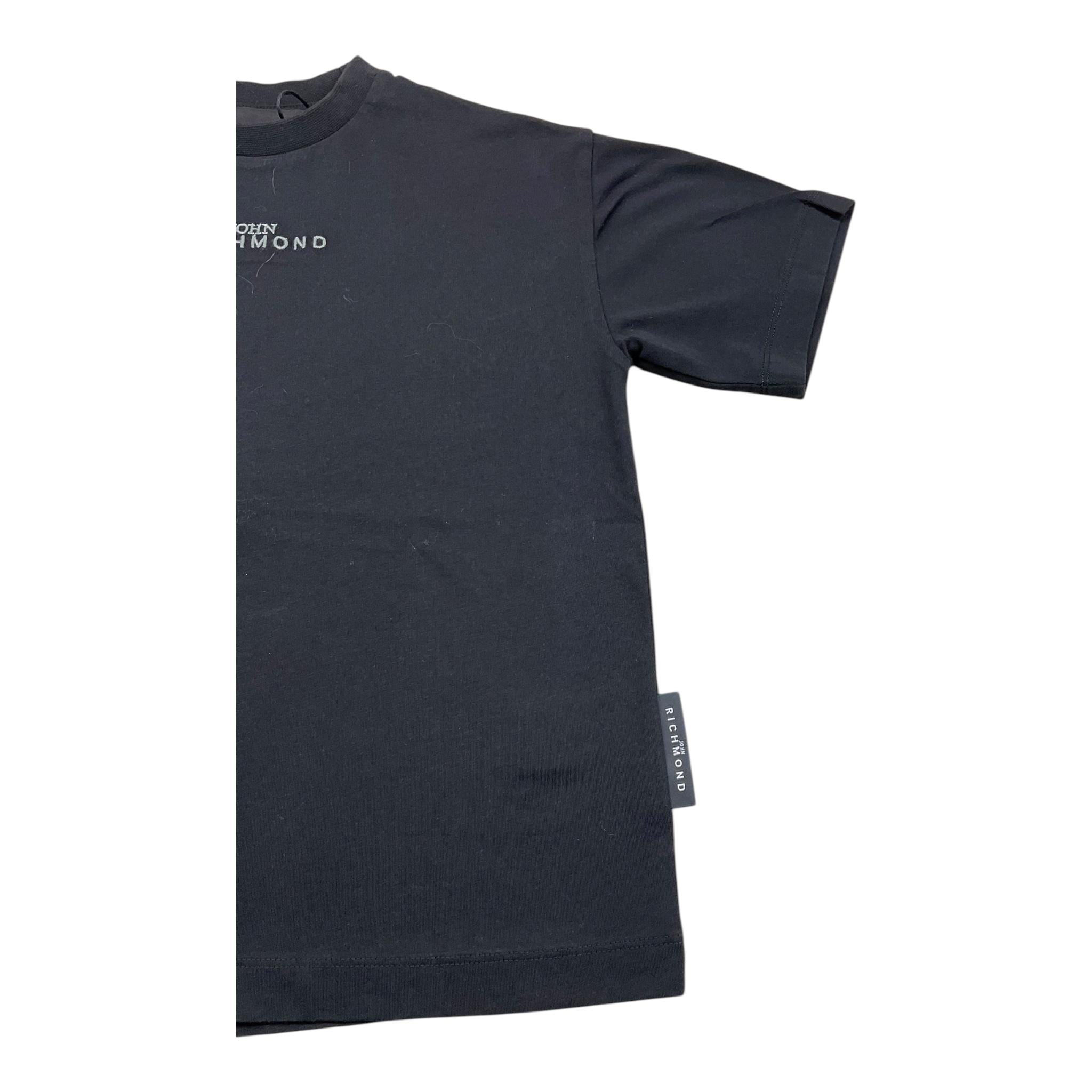 JOHN RICHMOND t-shirt girocollo tinta unita con stampa logo Nero per Bambino RBA25145TS NERO JOHN RICHMOND
