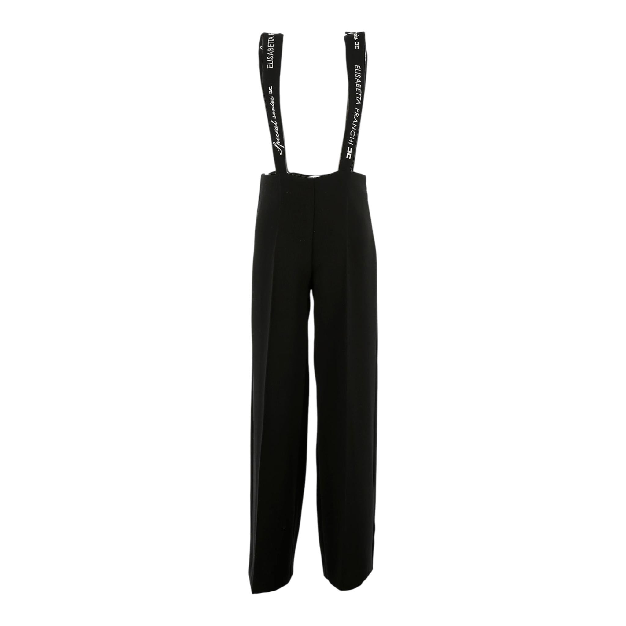 ELISABETTA FRANCHI salopette tinta unita con logo Nero per Bambina EFPA265XX NERO ELISABETTA FRANCHI