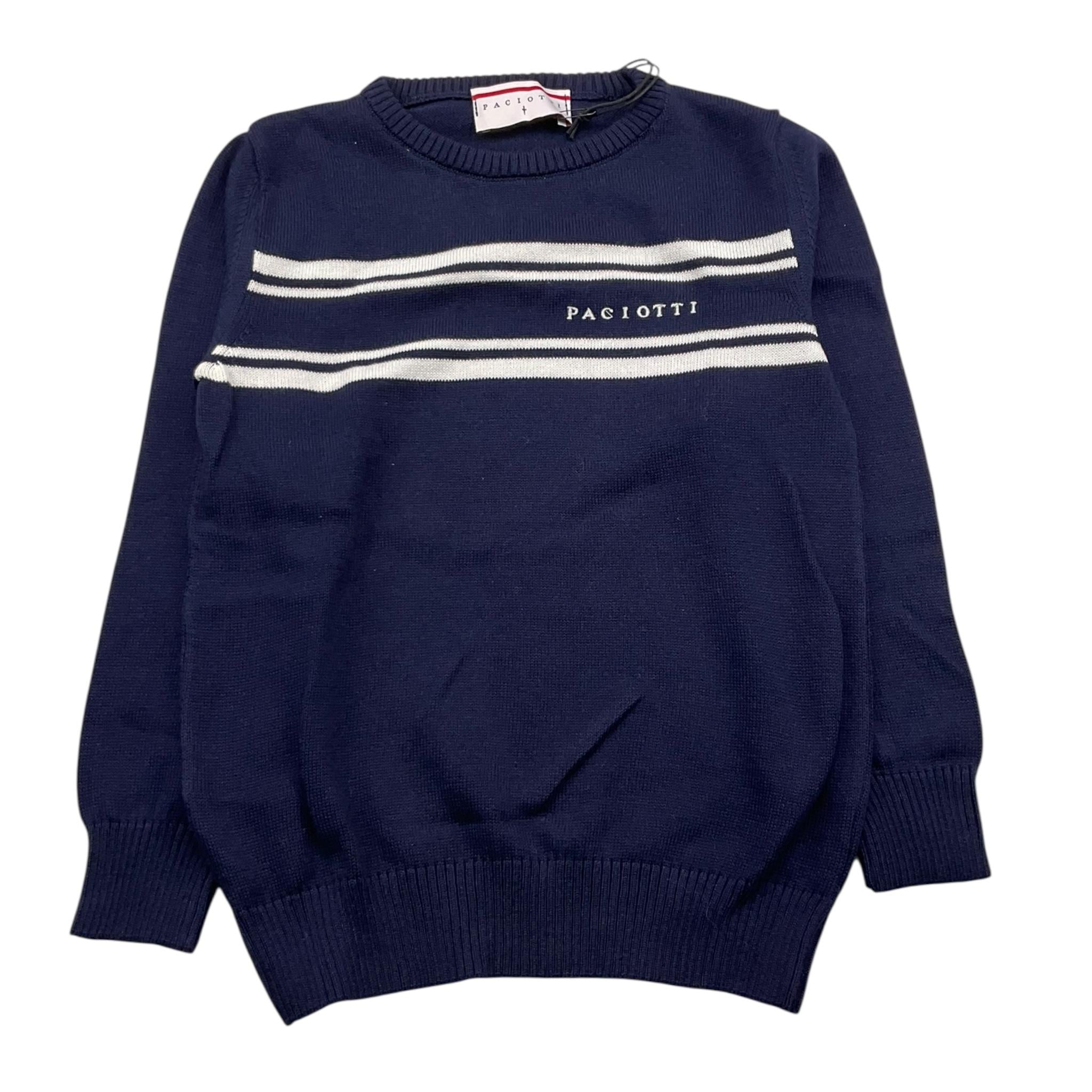 CESARE PACIOTTI maglia girocollo tinta unita con logo Blu per Bambino MGP5355B BLU CESARE PACIOTTI