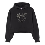 PINKO felpa tinta unita con cappuccio e stampa Nero per Bambina F4PIJGHS057 NERO PINKO