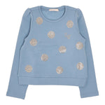 LIU JO felpa chiusa girocollo tnta unita con brillantini Azzurro per Bambina KF4108XXX AZZURRO LIU JO