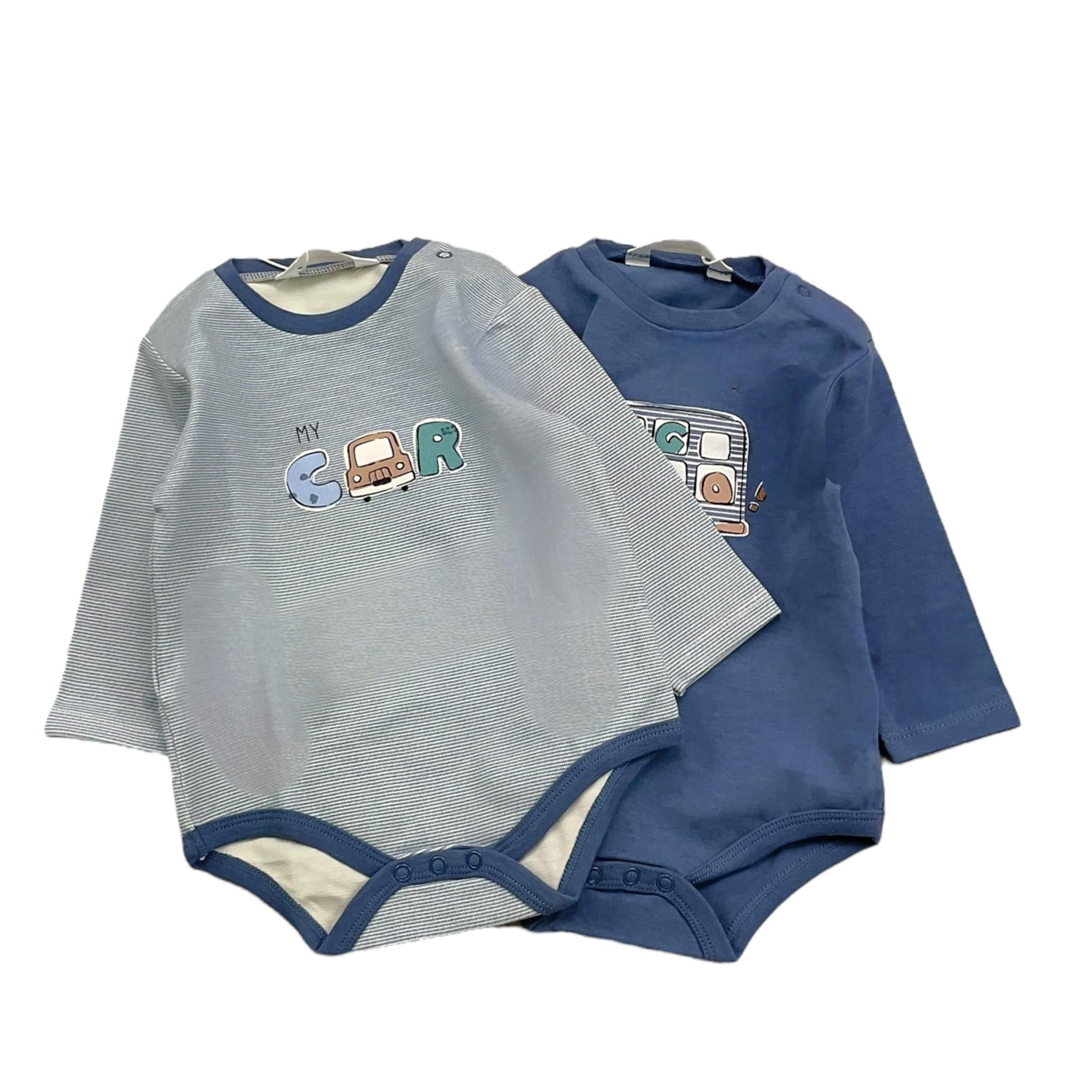 MAYORAL set 2body tinta unita con stampa e maniche lunghe Blu per Neonato 2714 BLU MAYORAL