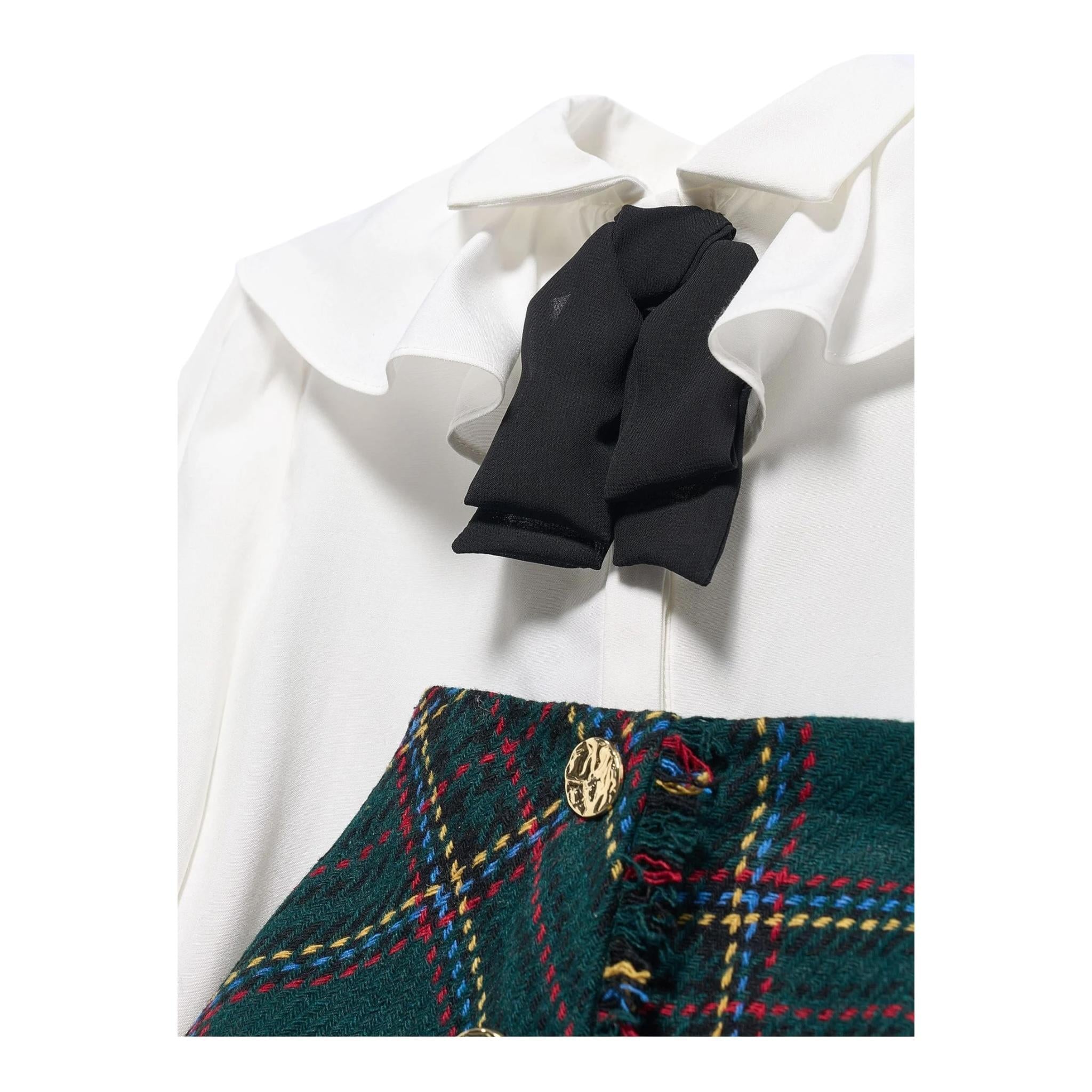 ABEL & LULA completo camicia-gonna bicolore Bianco/verde per Bambina 5546X BIANCO/VERDE ABEL & LULA