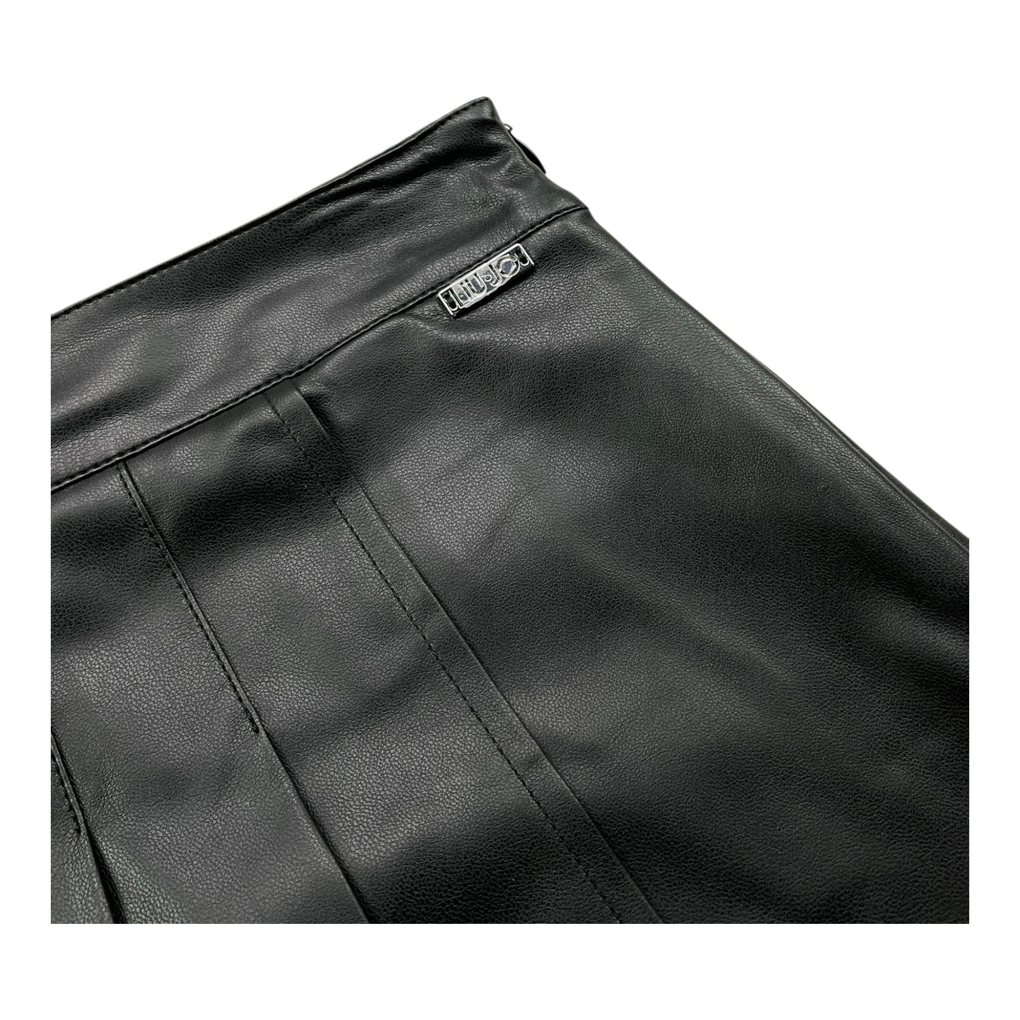 LIU JO short in ecopelle tinta unita Nero per Bambina GF4057XX NERO LIU JO
