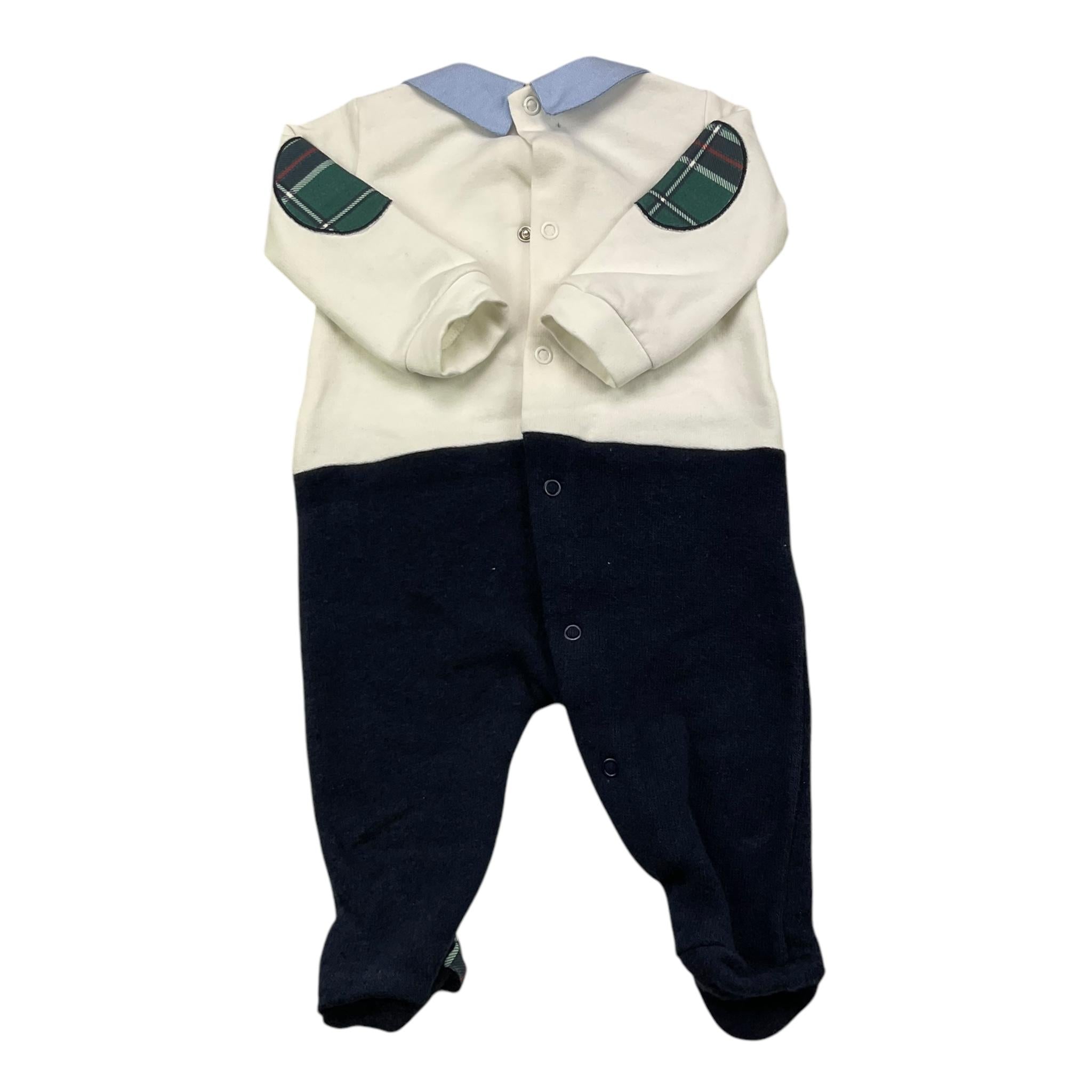 LE BEBE' tutina manica lunga bicolore Bianco/blu per Neonato LBB5139 BIANCO/BLU LE BEBE'