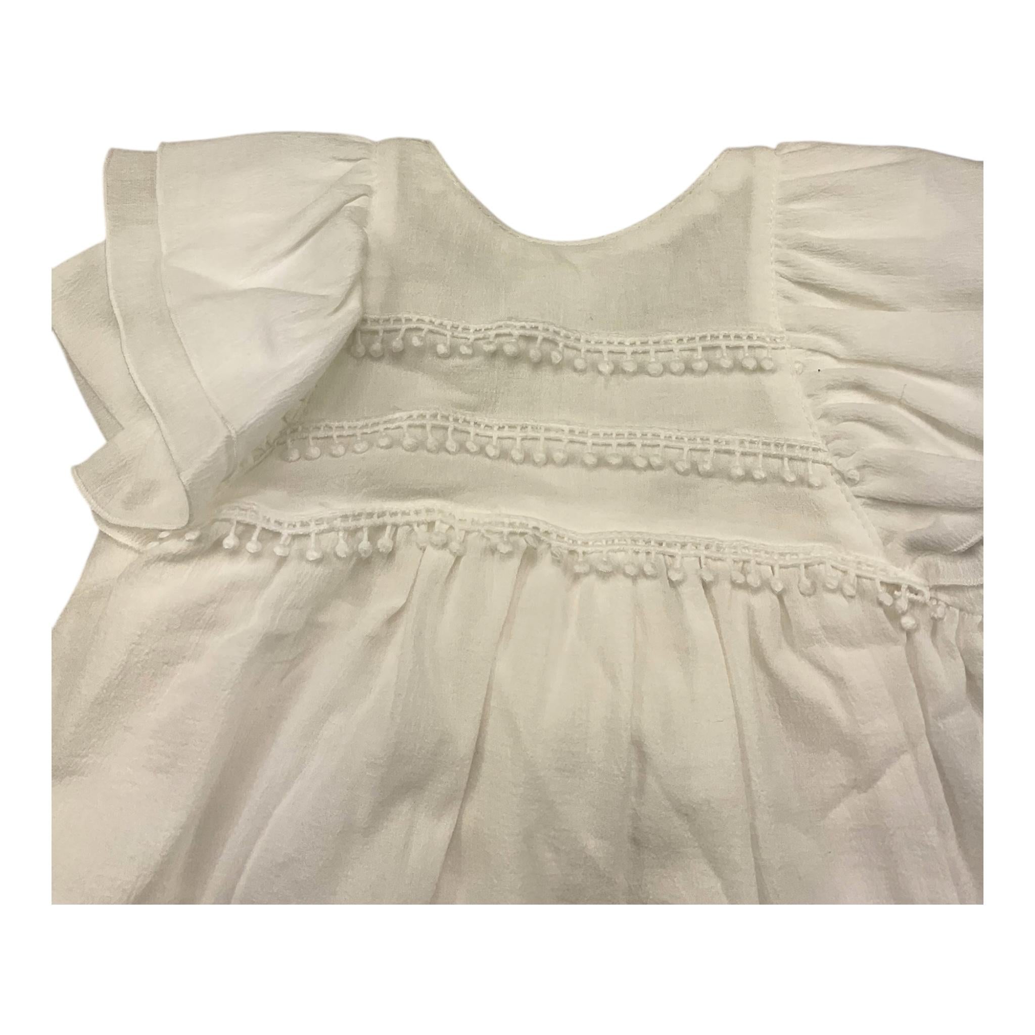 MINIMI abito mezza manica tinta unita con ricami Bianco per Neonata 2621 BIANCO MINIMI
