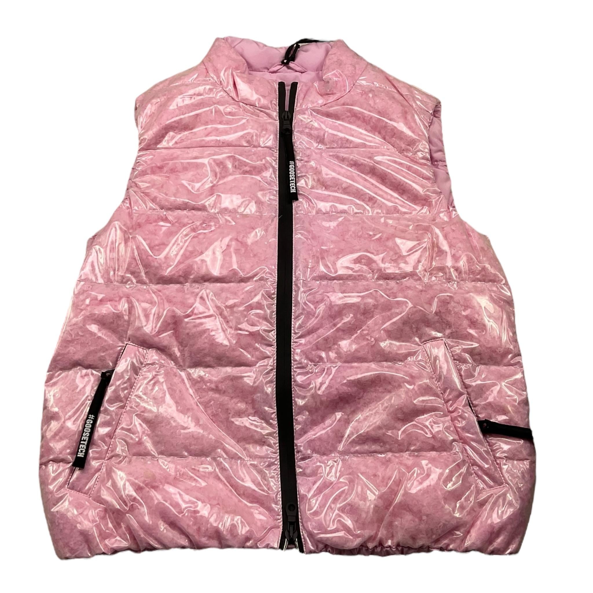 GOOSETECH smanicato tinta unita con zip in  contrasto Rosa per Bambina GST122114K00 ROSA GOOSETECH