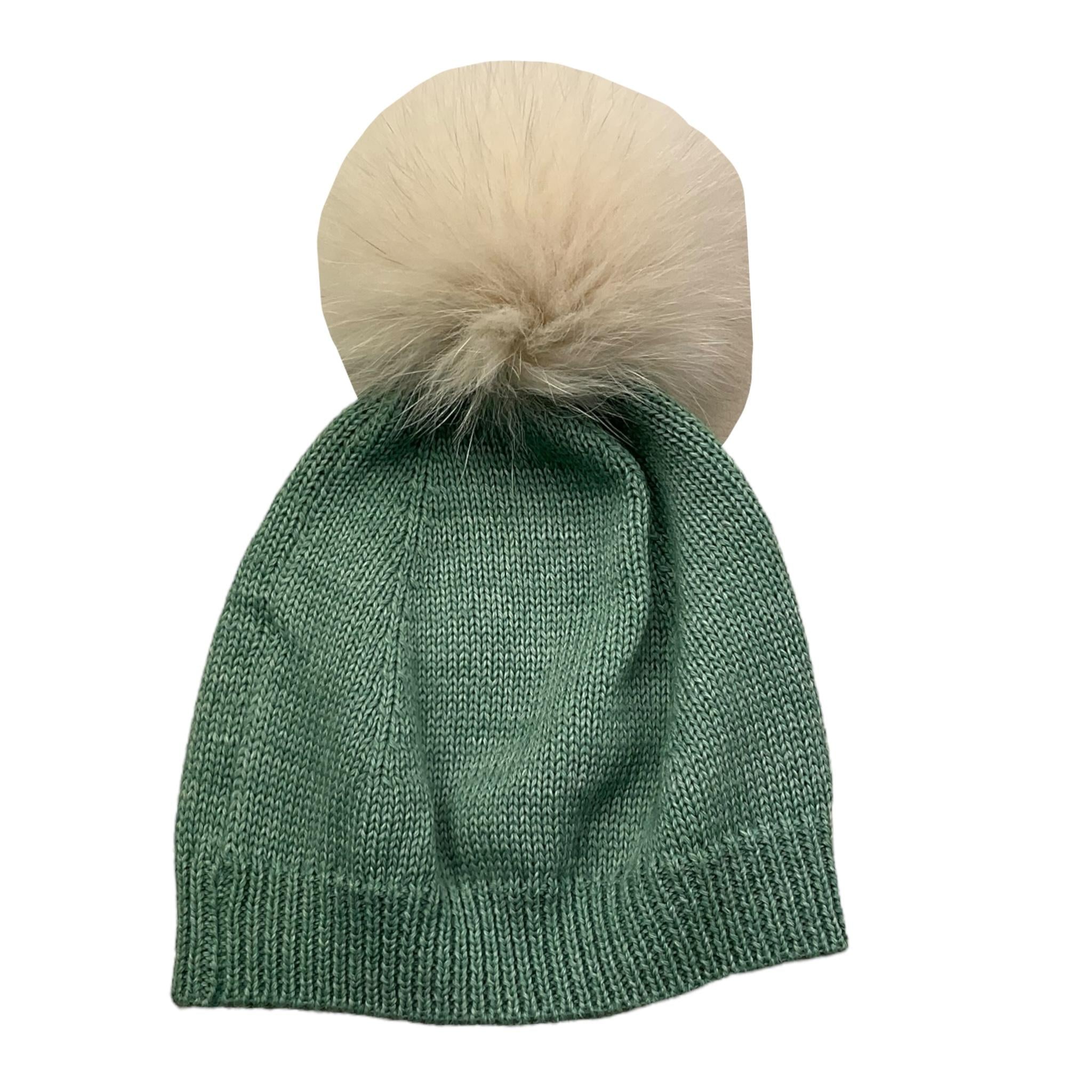 BARCELLINO cappello tinta unita con pon pon Verde per Neonato 10611 VERDE BARCELLINO