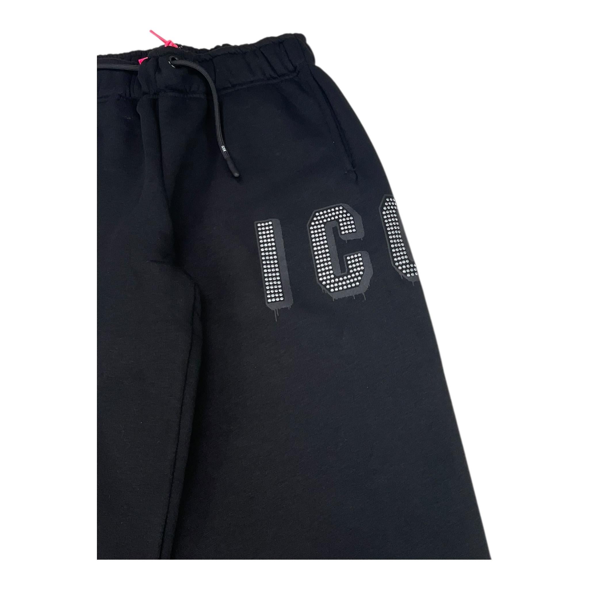 ICON pantalone tuta tinta unita a palazzo Nero per Bambina IGSP0031006 NERO ICON