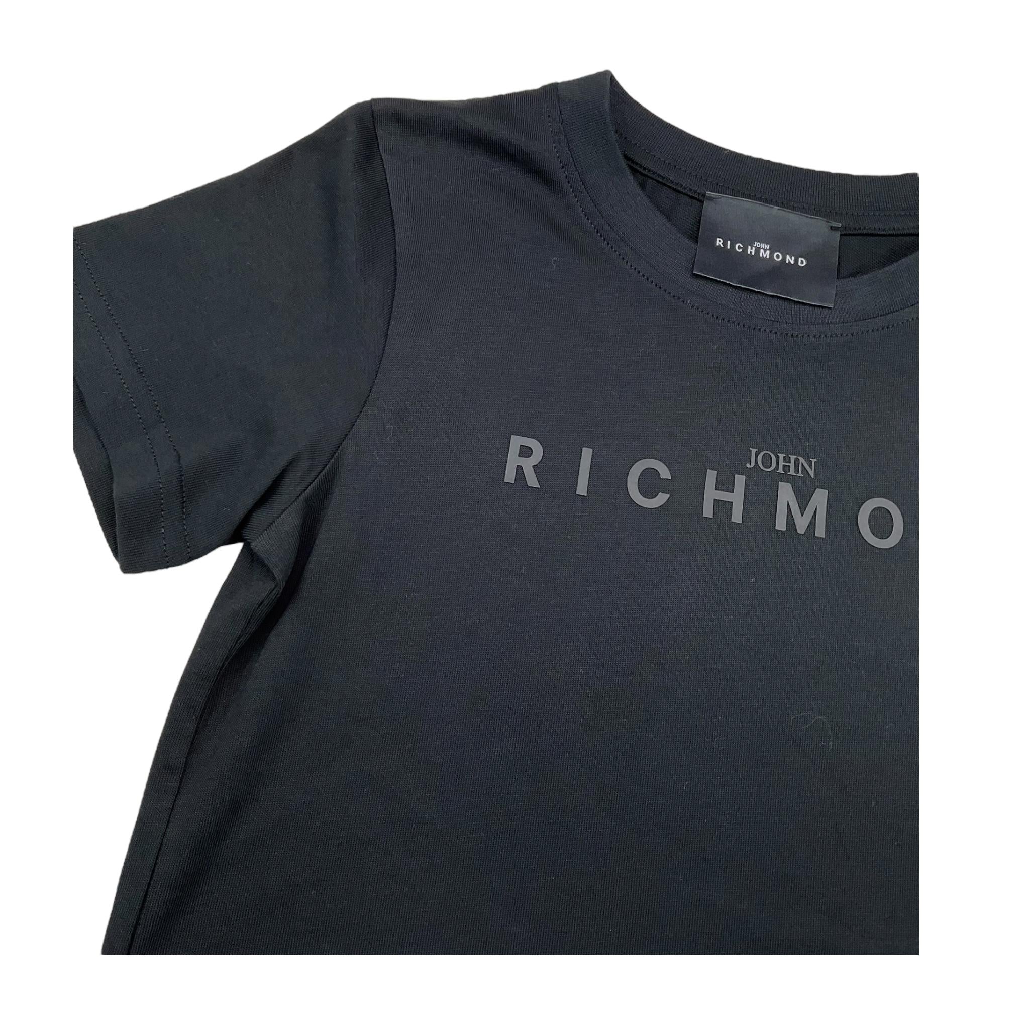 JOHN RICHMOND t-shirt girocollo tinta unita con stampa logo Nero per Bambino RBA2500TS NERO JOHN RICHMOND