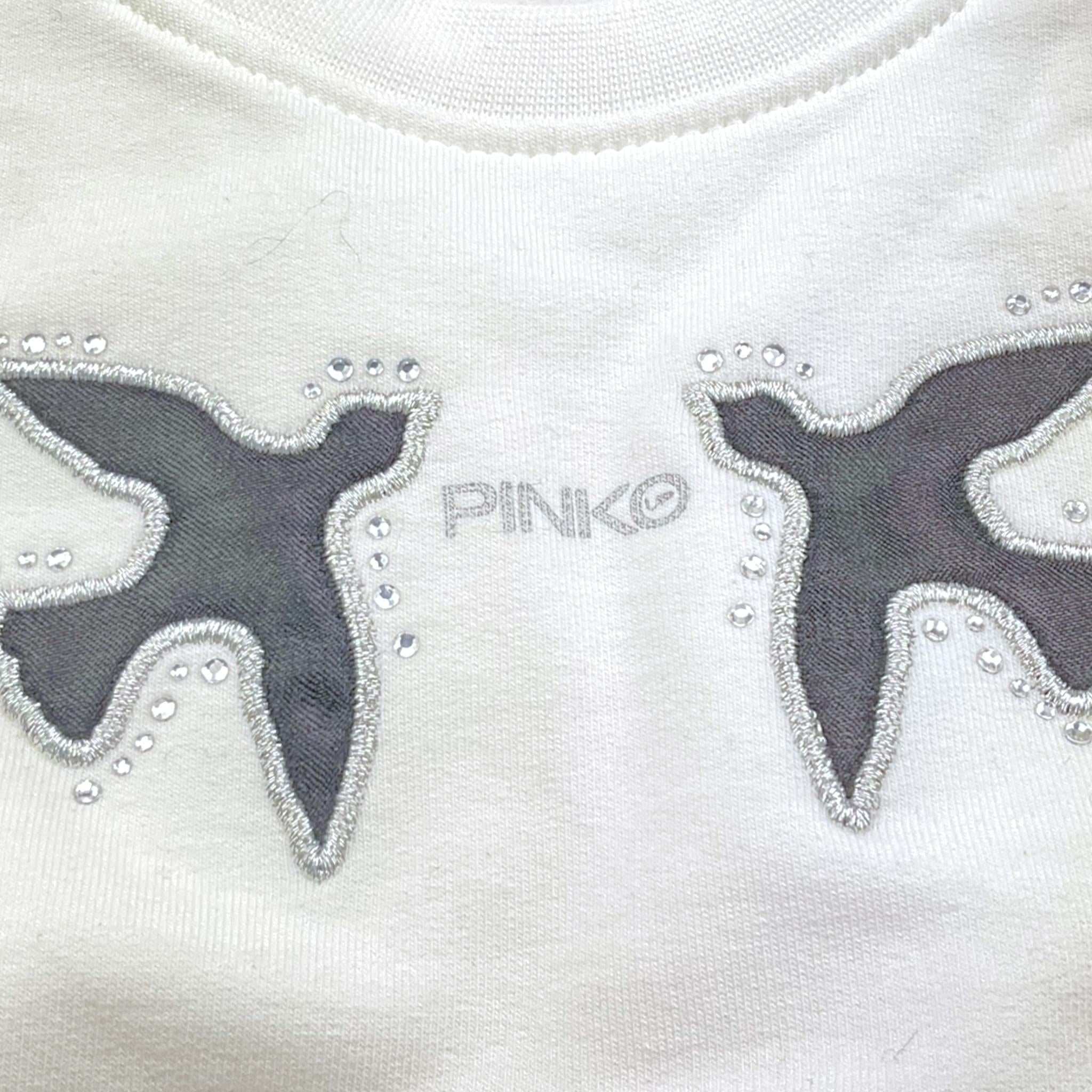 PINKO felpa girocollo tinta unita con stampa Bianco per Bambina F4PIBGSW208 BIANCO PINKO