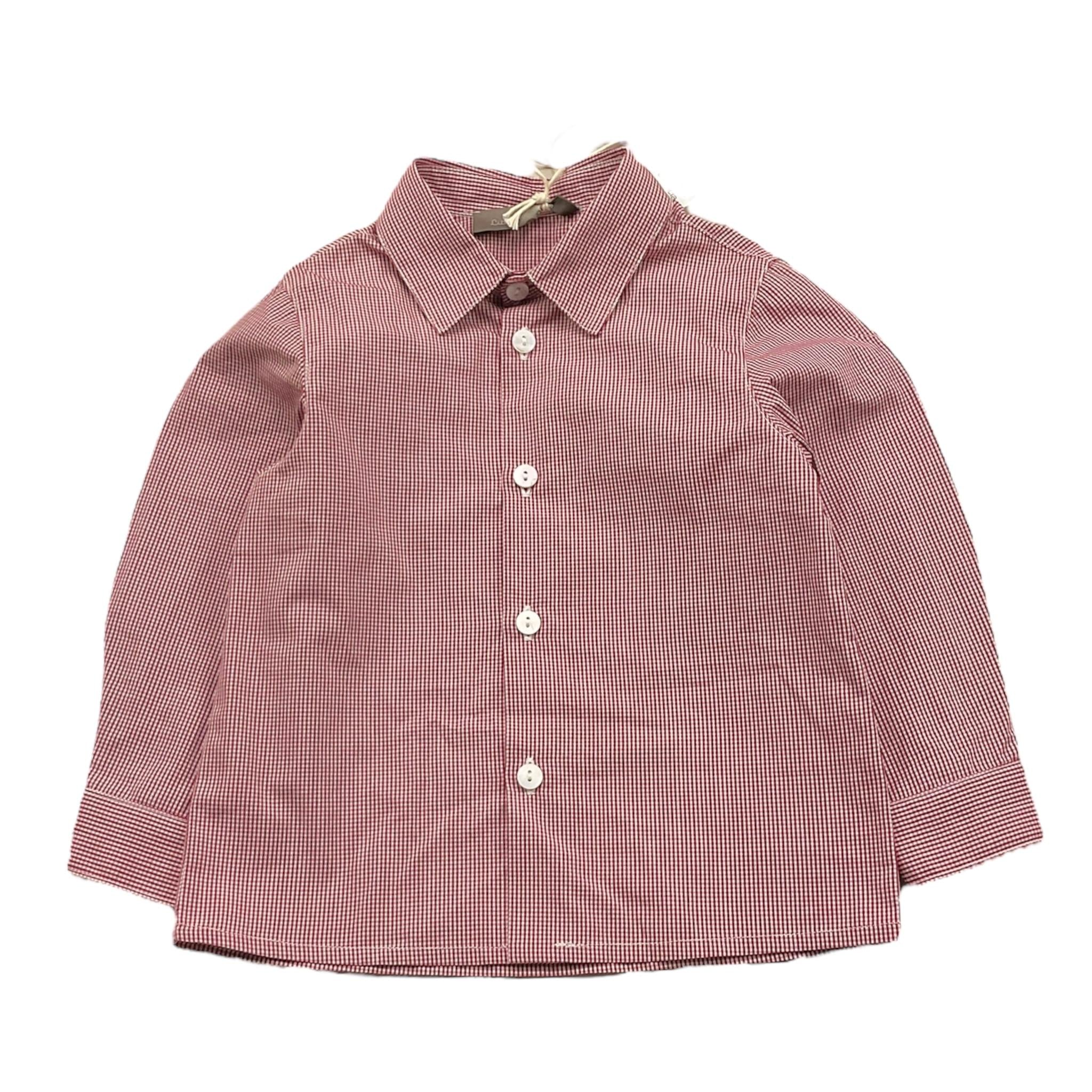 LITTLE BEAR camicia tinta unita con microfantasia Rosso per Bambino 5253J ROSSO LITTLE BEAR