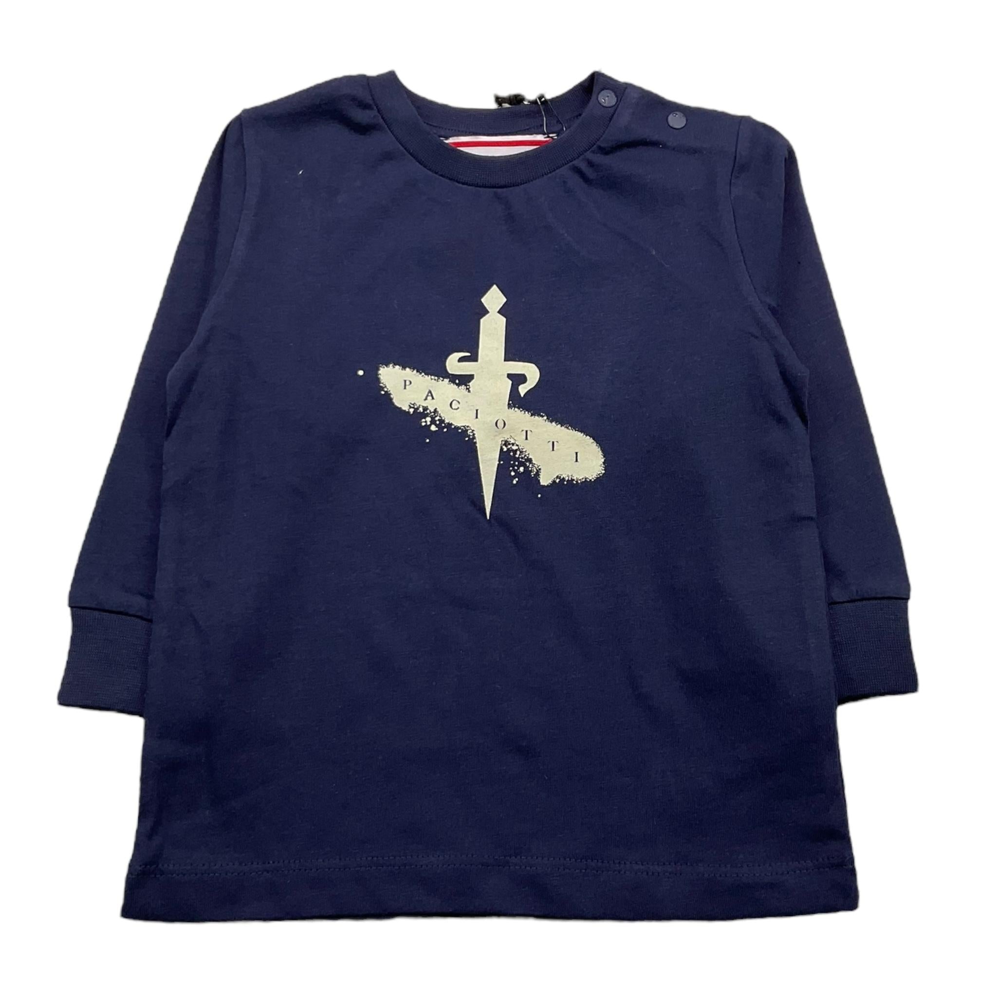 CESARE PACIOTTI shirt girocollo tinta unita con stampa Blu per Neonato TSP5372B BLU CESARE PACIOTTI