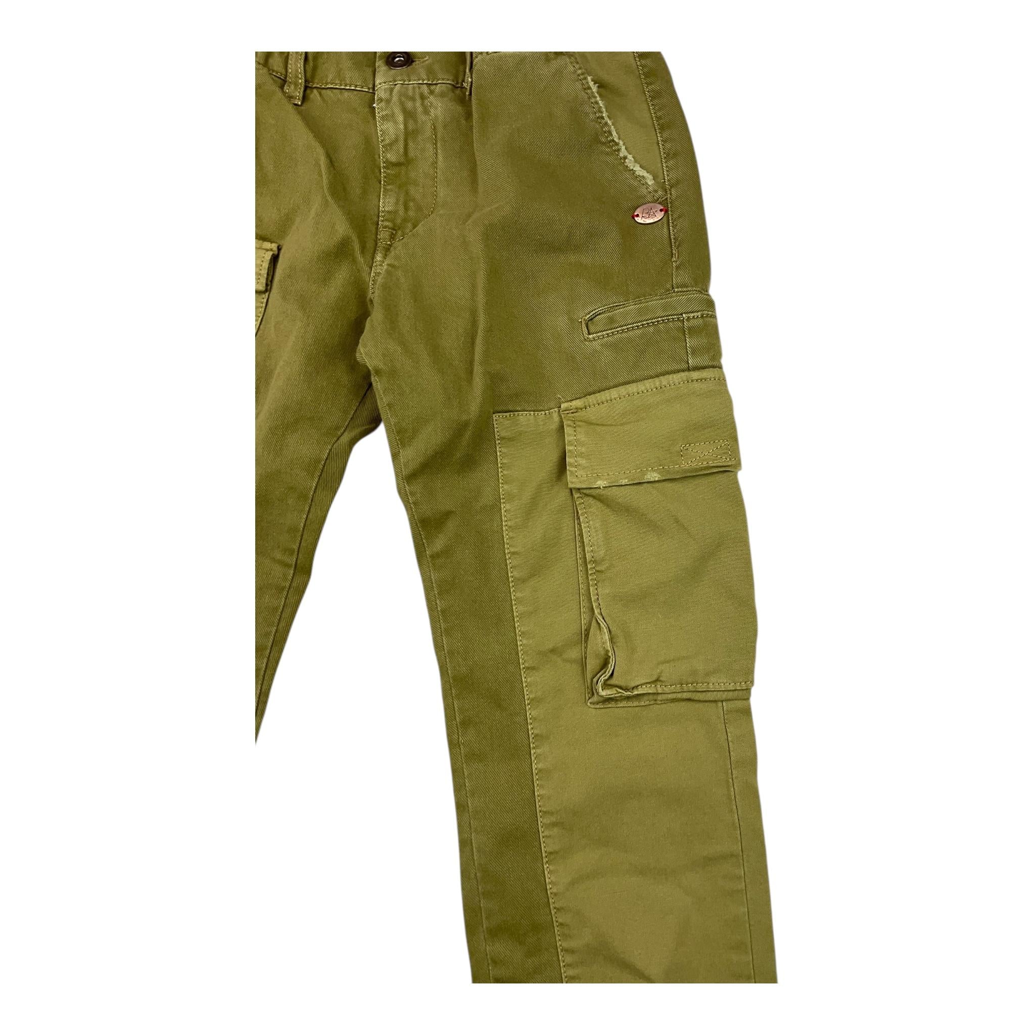 BERNA pantalone tinta unita con elastico in vita Verde per Bambino 235322 VERDE BERNA