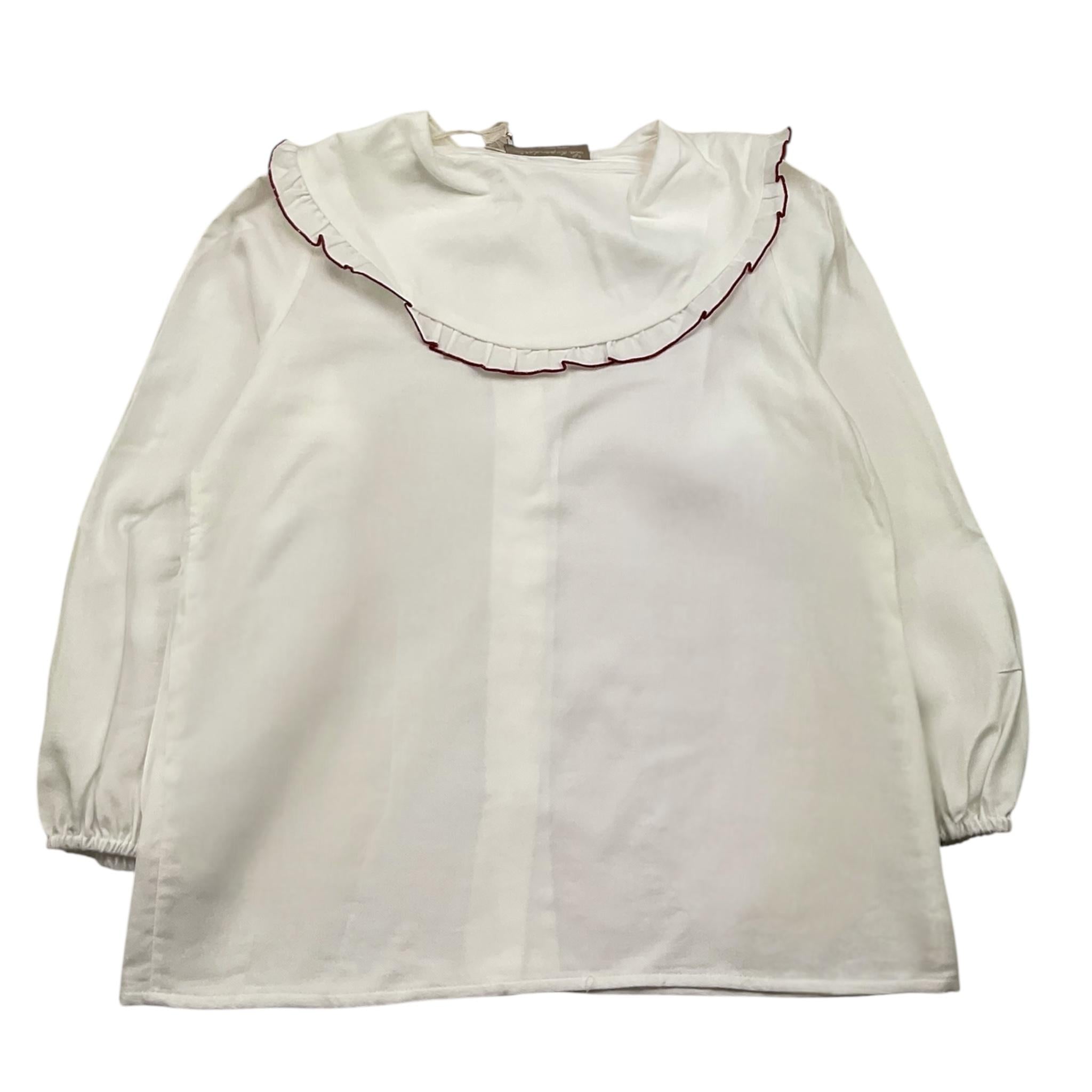 LA STUPENDERIA camicia manica lunga tinta unita con colletto Bianco per Bambina TJCM46 BIANCO LA STUPENDERIA
