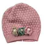 MARLU' cappello tinta unita con fiori Rosa per Neonata IB1371 ROSA MARLU'