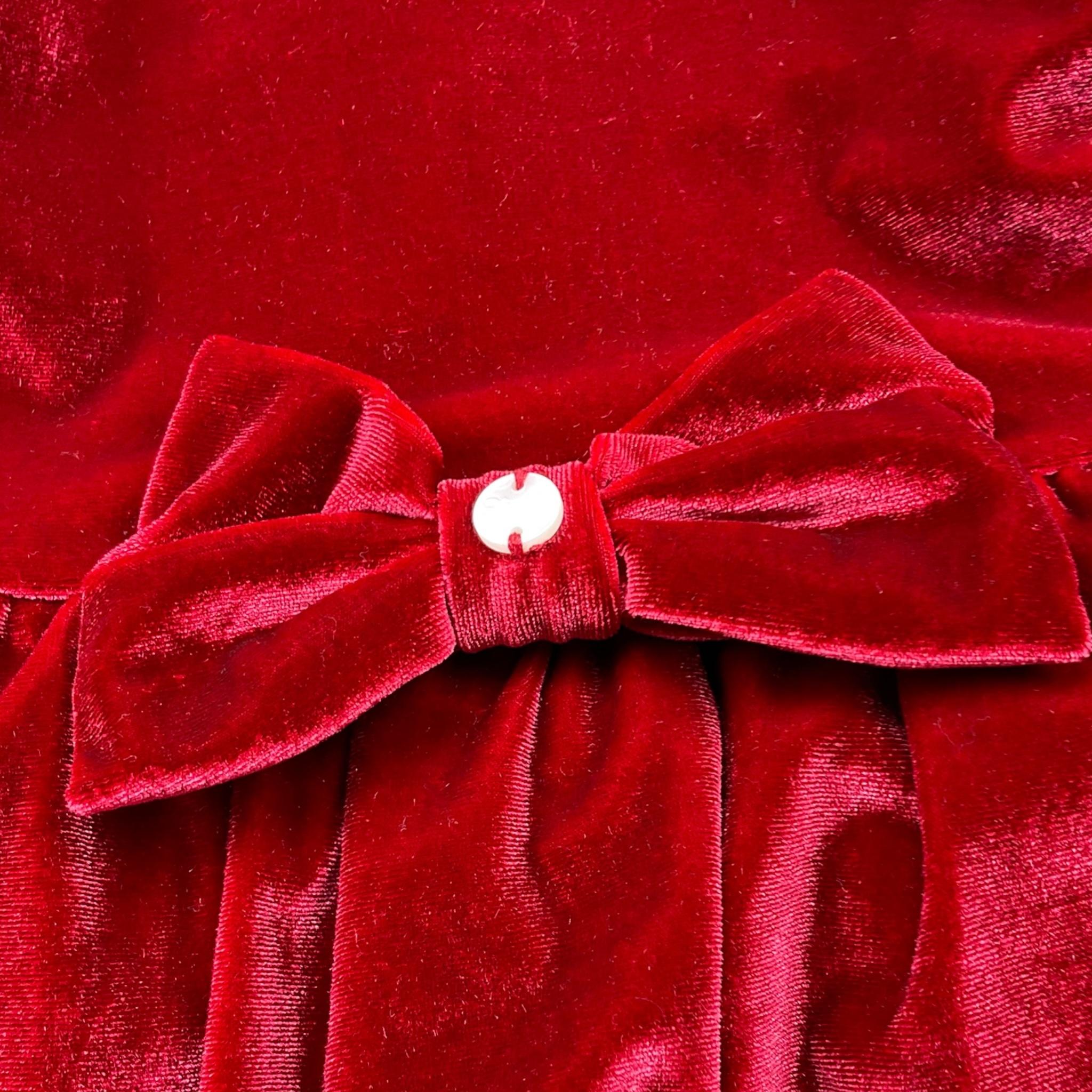 LIU JO abito tinta unita in velluto Rosso per Neonata HF3025 ROSSO LIU JO