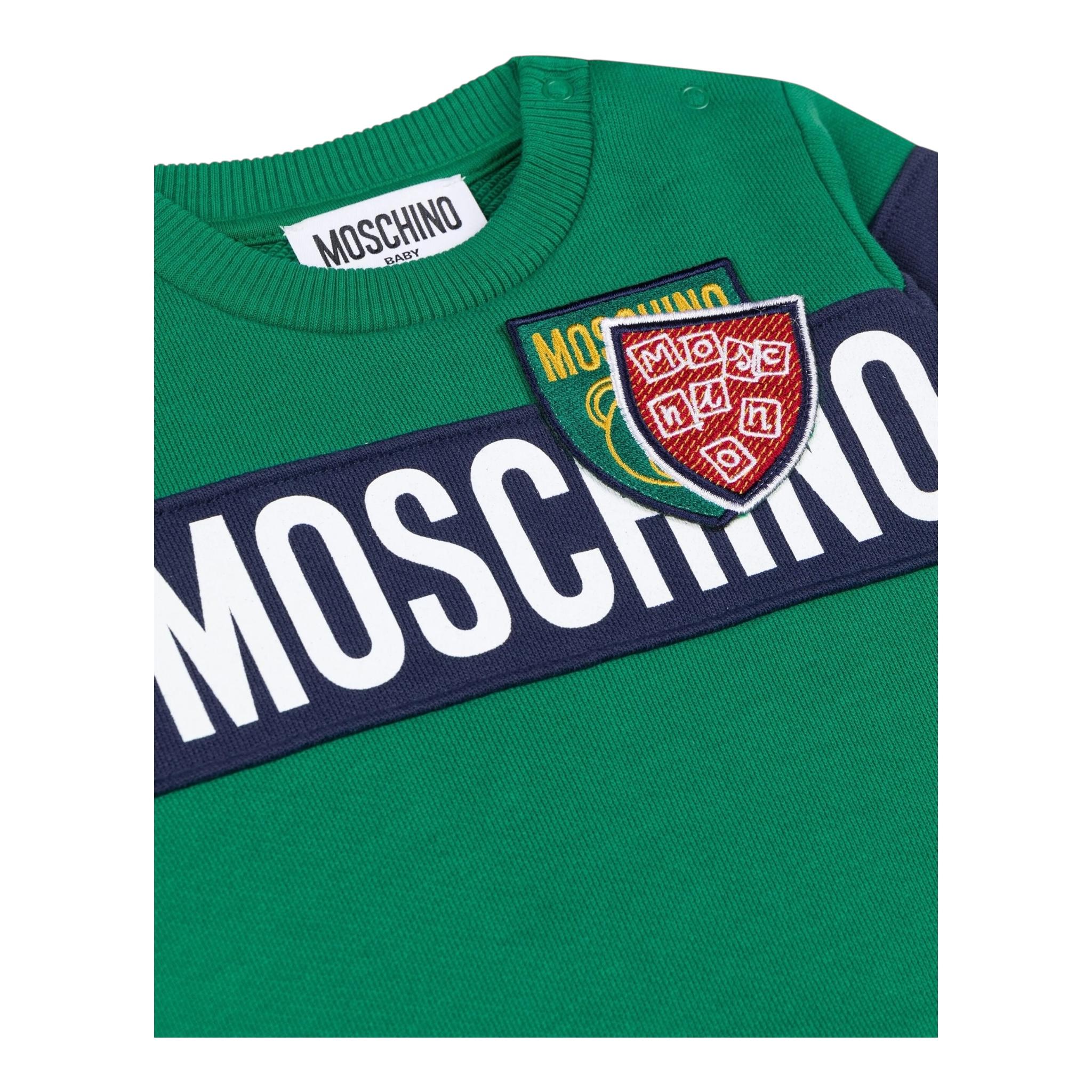 DOU DOU felpa chiusa con cappuccio e maniche in contrasto Verde per Neonato MUF05GXX VERDE DOU DOU