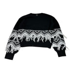 TWINSET maglia girocollo tinta unita con frange Nero per Bambina 242GJ3131X NERO TWINSET