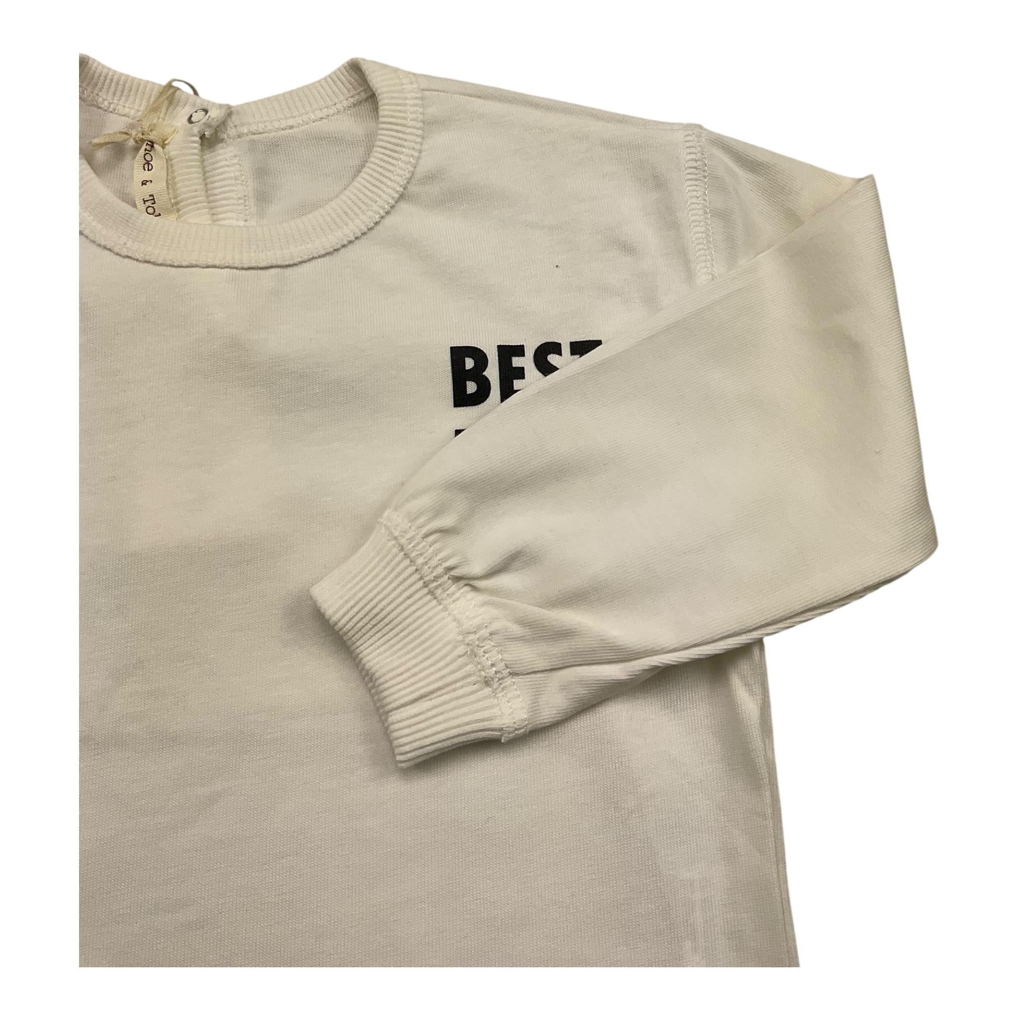 ZHOE & TOBIAH shirt girocollo tinta unita con stampa Panna per Neonato BSS7N PANNA ZHOE & TOBIAH