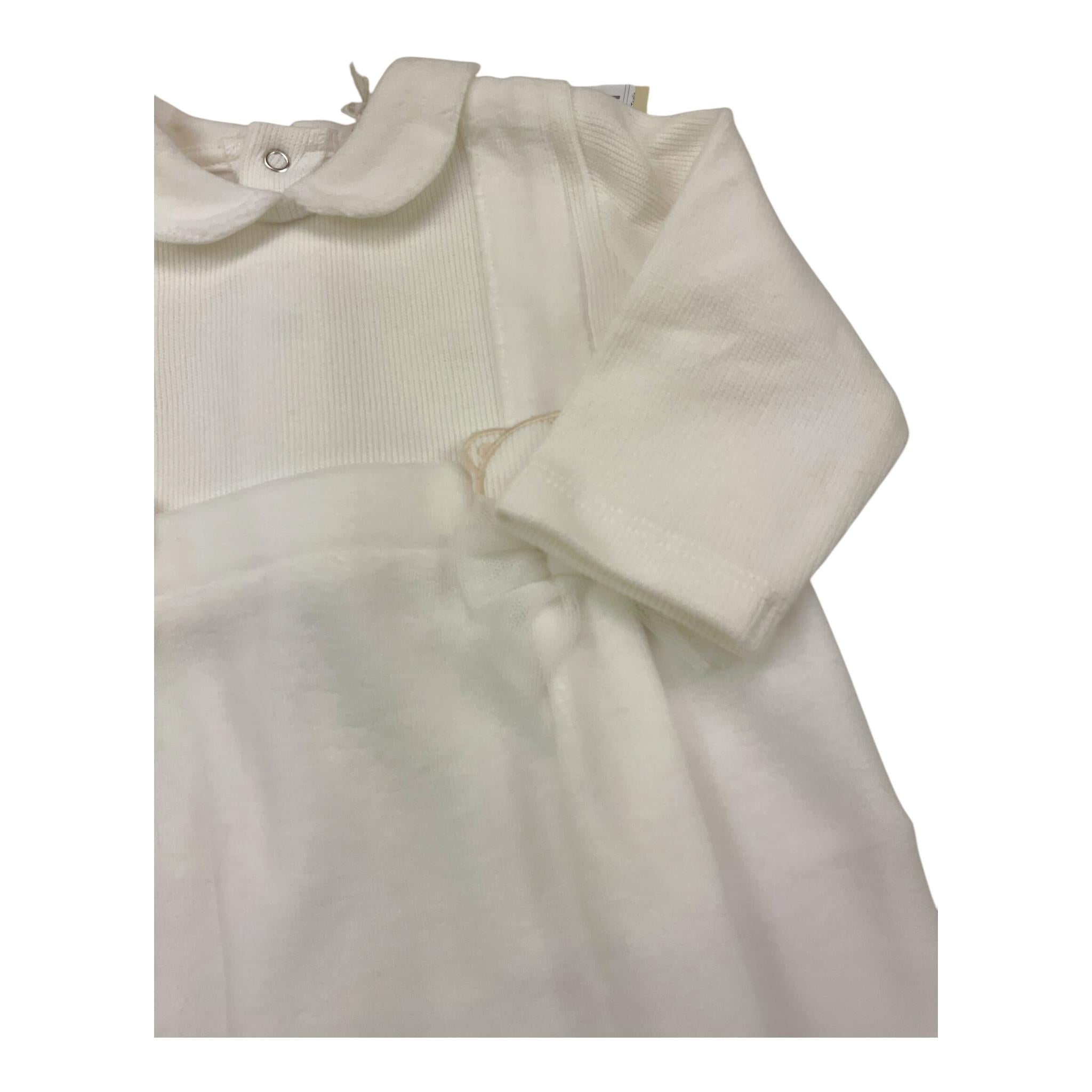 LE BEBE' tutina tinta unita con stampa Bianco per Neonata LBG5944 BIANCO LE BEBE'