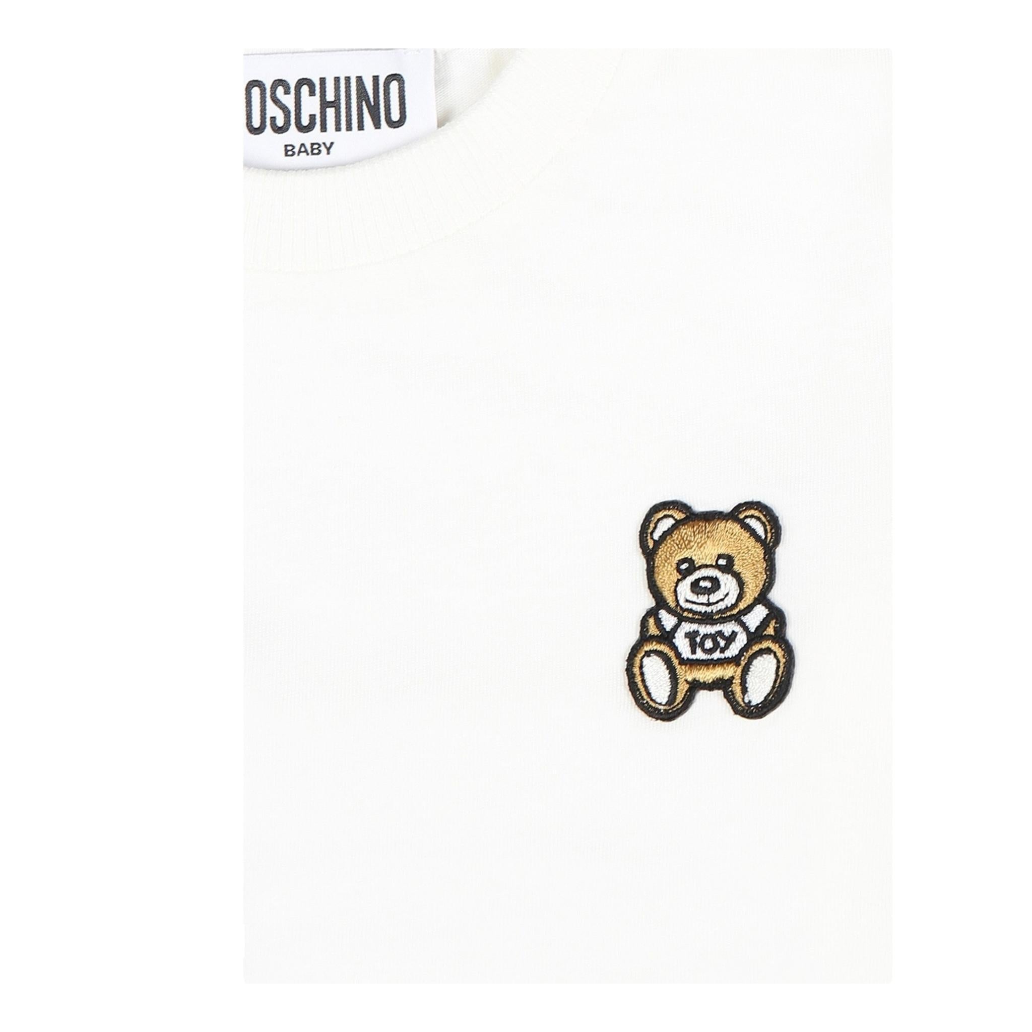 MOSCHINO shirt girocollo tinta unita con polsini Bianco per Neonato MPO00R BIANCO MOSCHINO