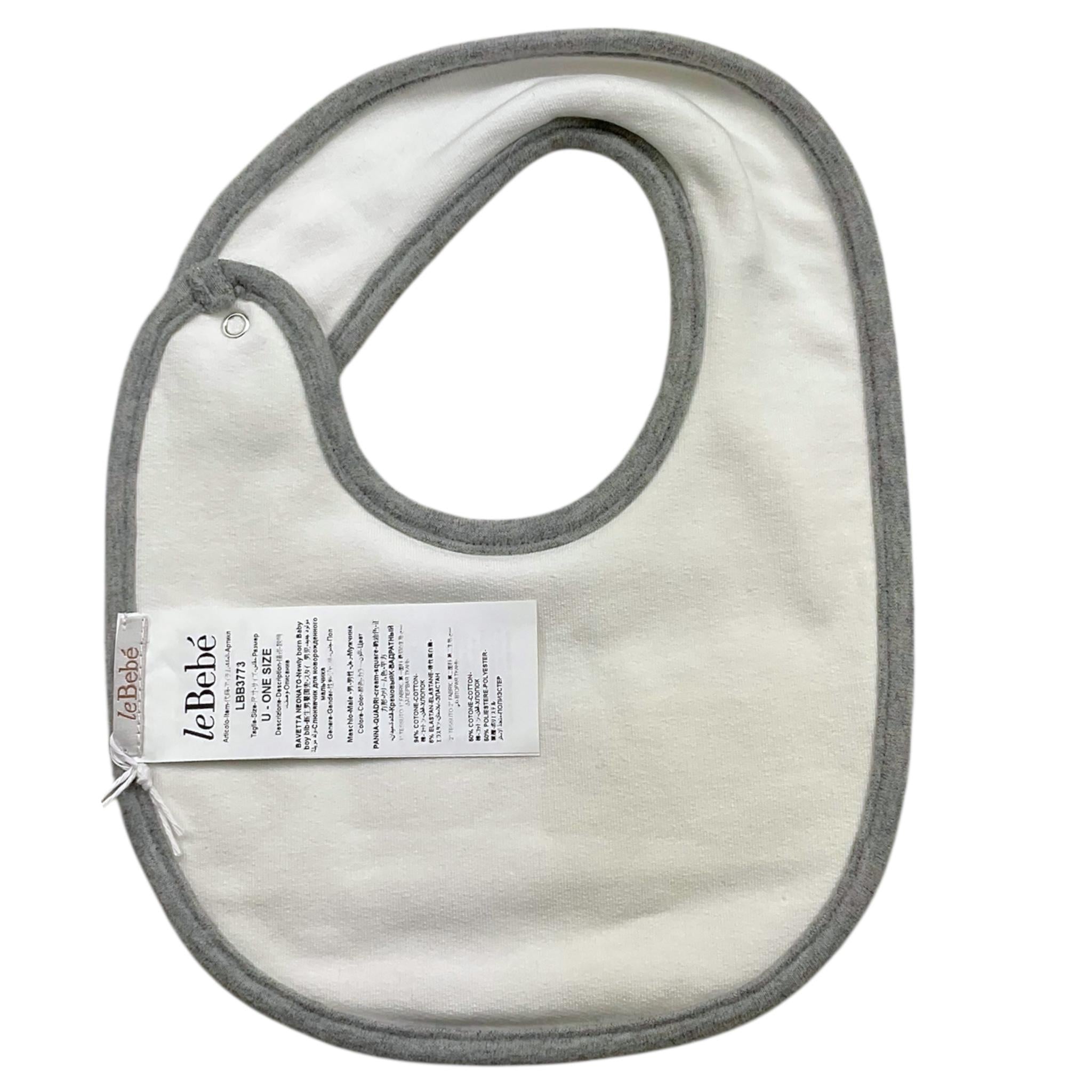 LE BEBE' bavetta tinta unita con fantasia Bianco per Neonato LBB3773 BIANCO LE BEBE'