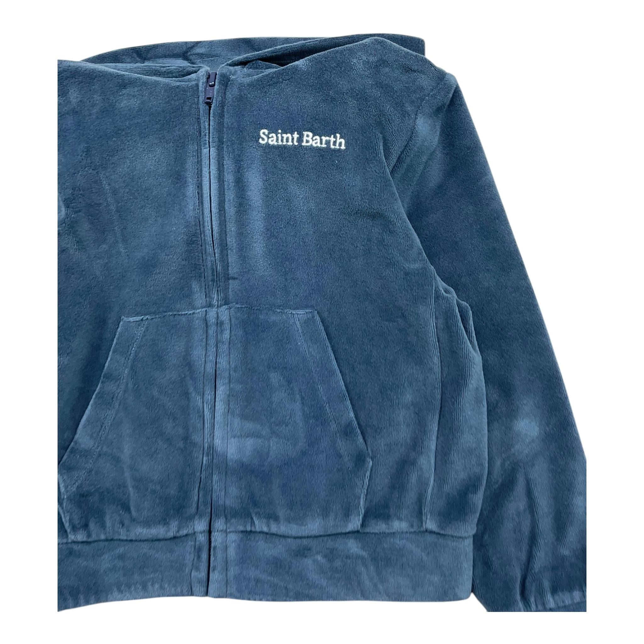 SAINT BARTH felpa tinta unita con zip e cappuccio Blu per Bambina DAIANA BLU SAINT BARTH