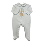 NANAN tutina tinta unita con stampa Azzurro per Neonato I2400106A AZZURRO NANAN