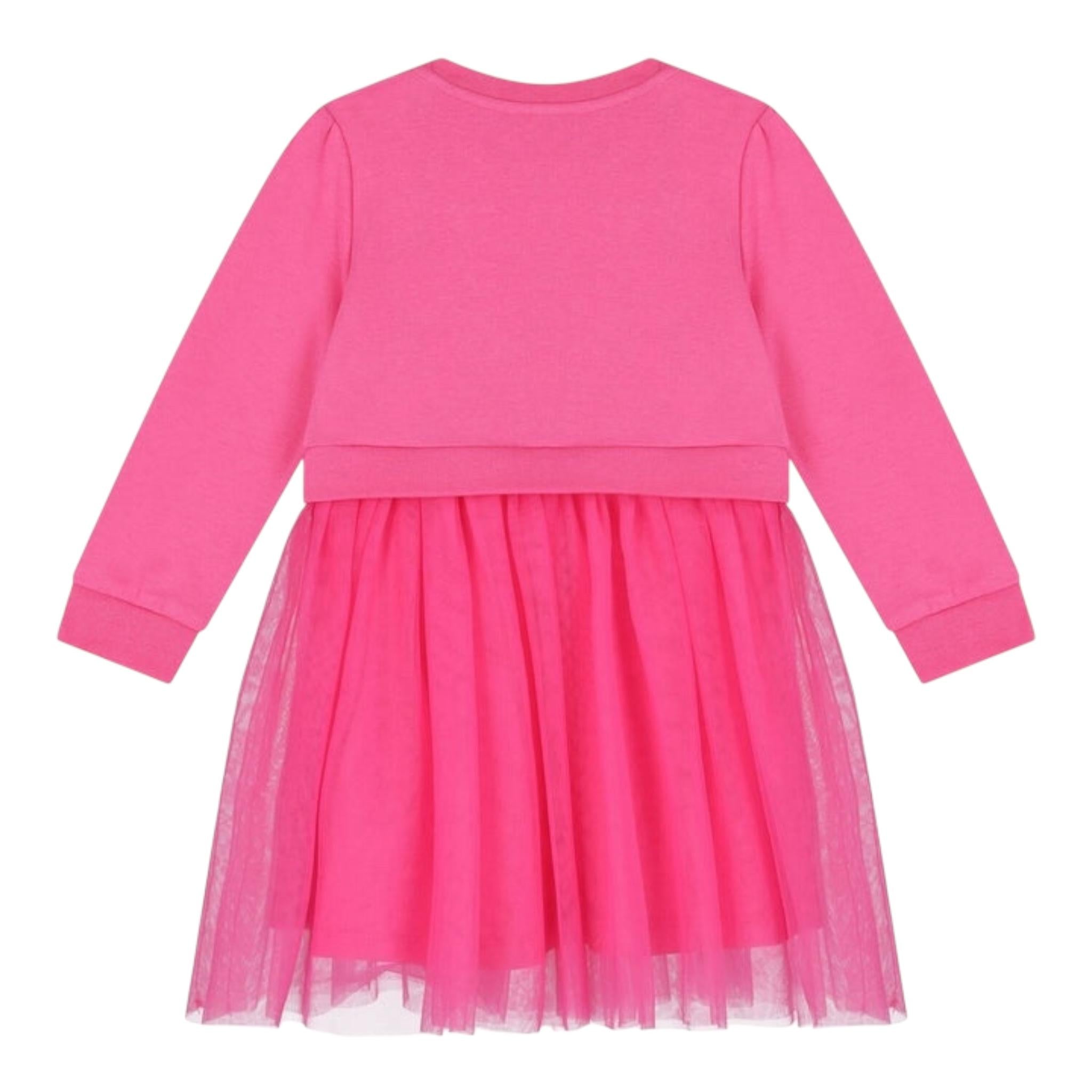 GUESS abito tinta unita girocollo con tulle Fuxia per Bambina K4YK09KB8R0X FUXIA GUESS