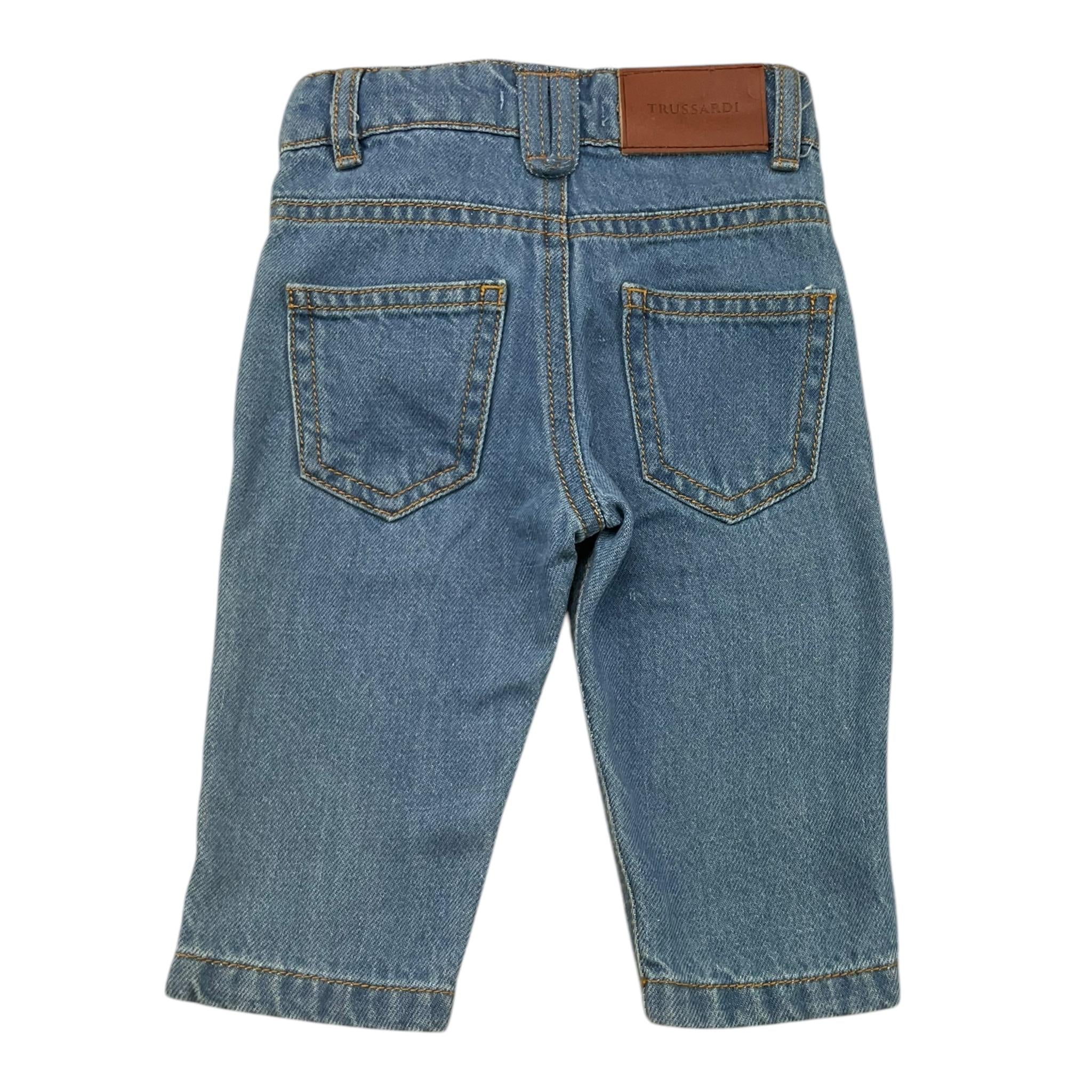 TRUSSARDI jeans tinta unita con girovita regolabile Azzurro per Neonato TIA25036JE AZZURRO TRUSSARDI