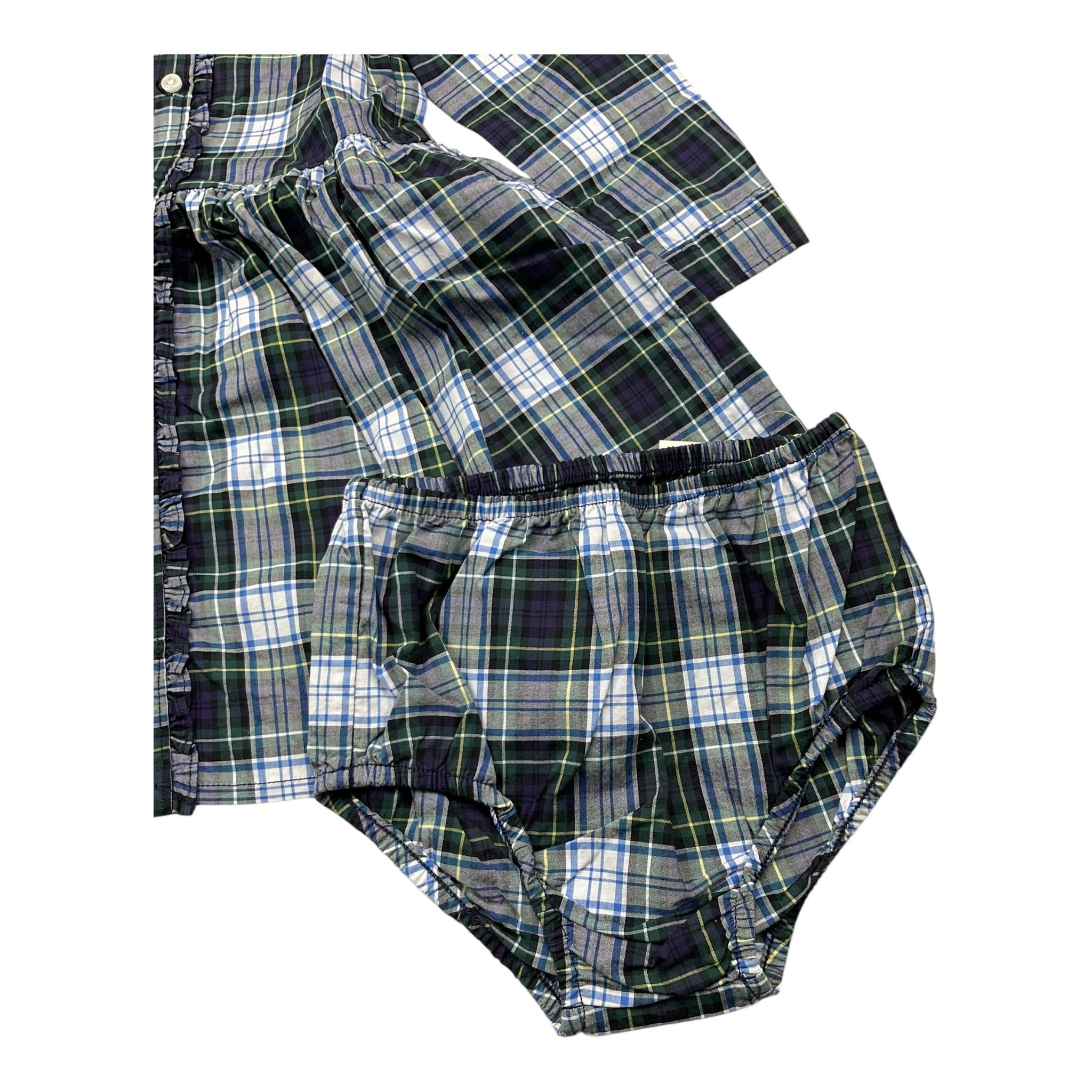 RALPH LAUREN abito manica lunga stampa fantasia con culotte Blu per Neonata 310950602001 BLU RALPH LAUREN