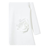 IL GUFO abito manica lunga tinta unita con applicazione Bianco per Bambina A24VL590N0057 BIANCO IL GUFO