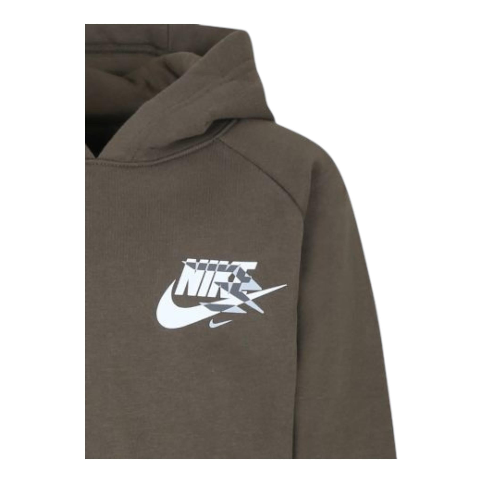 NIKE felpa tinta unita con cappuccio e stampa Verde per Bambino 9Q0868X VERDE NIKE