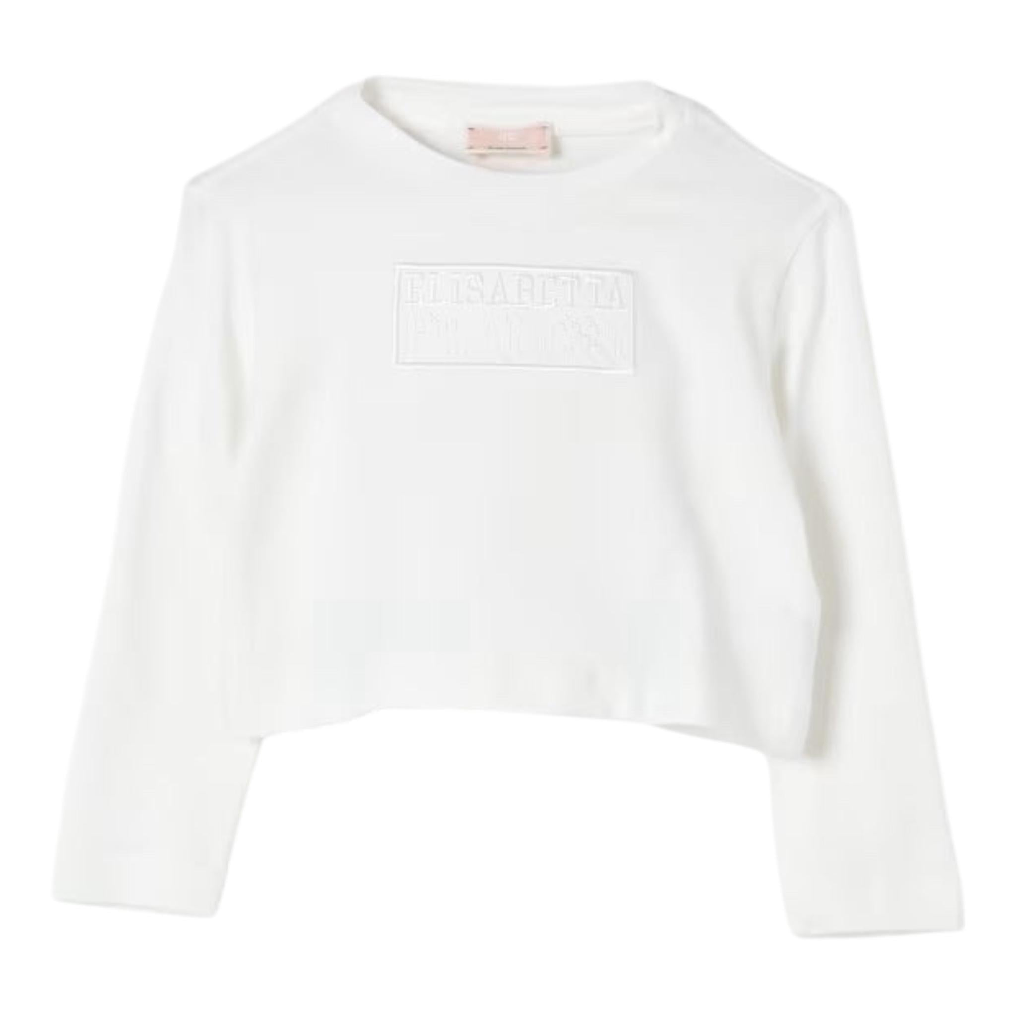 ELISABETTA FRANCHI shirt girocollo tinta unita con stampa Panna per Neonata EFTS224XN PANNA ELISABETTA FRANCHI