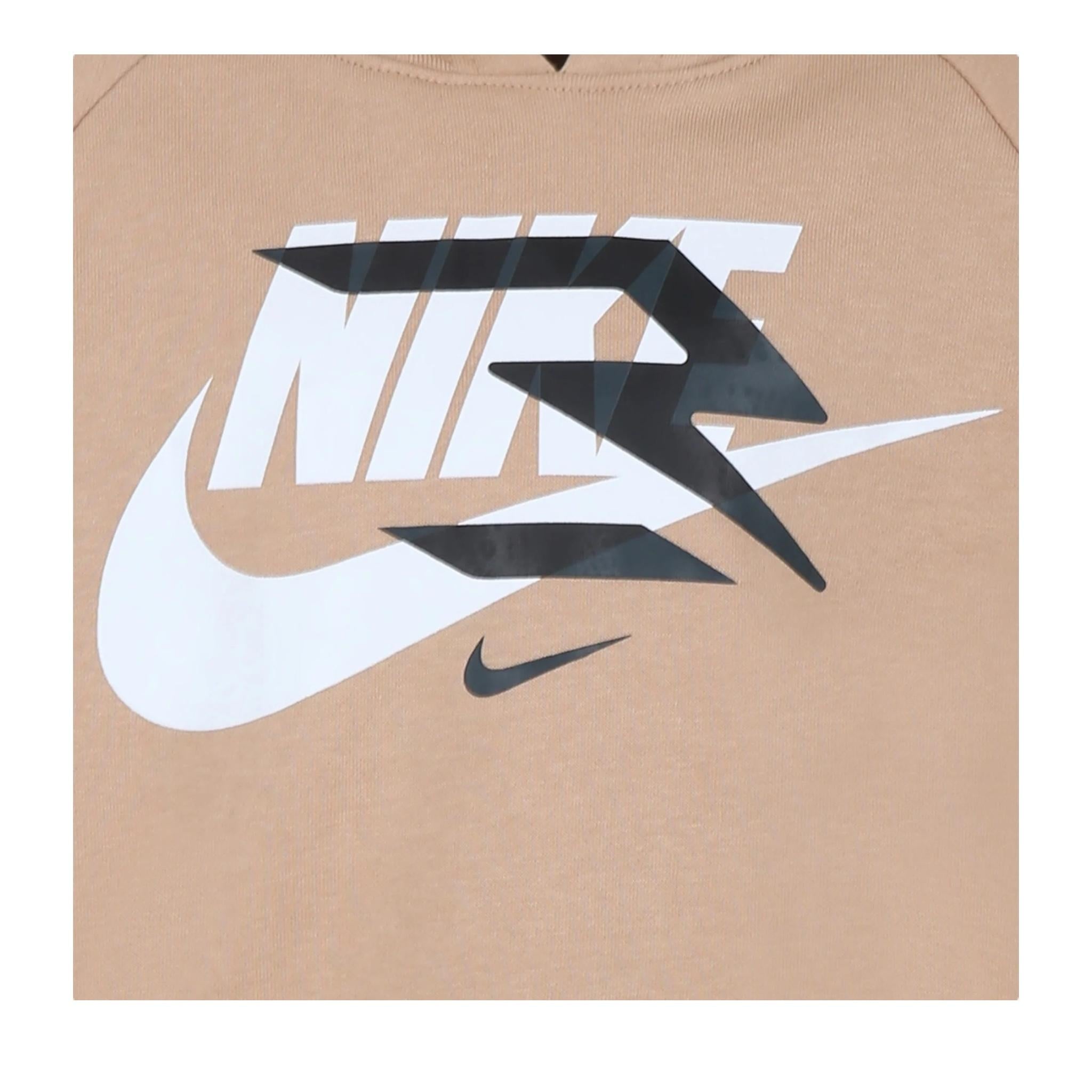 NIKE felpa tinta unita con cappuccio e stampa Beige per Bambino 9Q0870X BEIGE NIKE