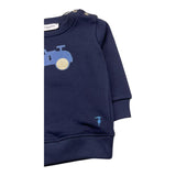 TRUSSARDI felpa chiusa girocollo tinta unita con stampa in contrasto Blu per Neonato TIA25117F BLU TRUSSARDI