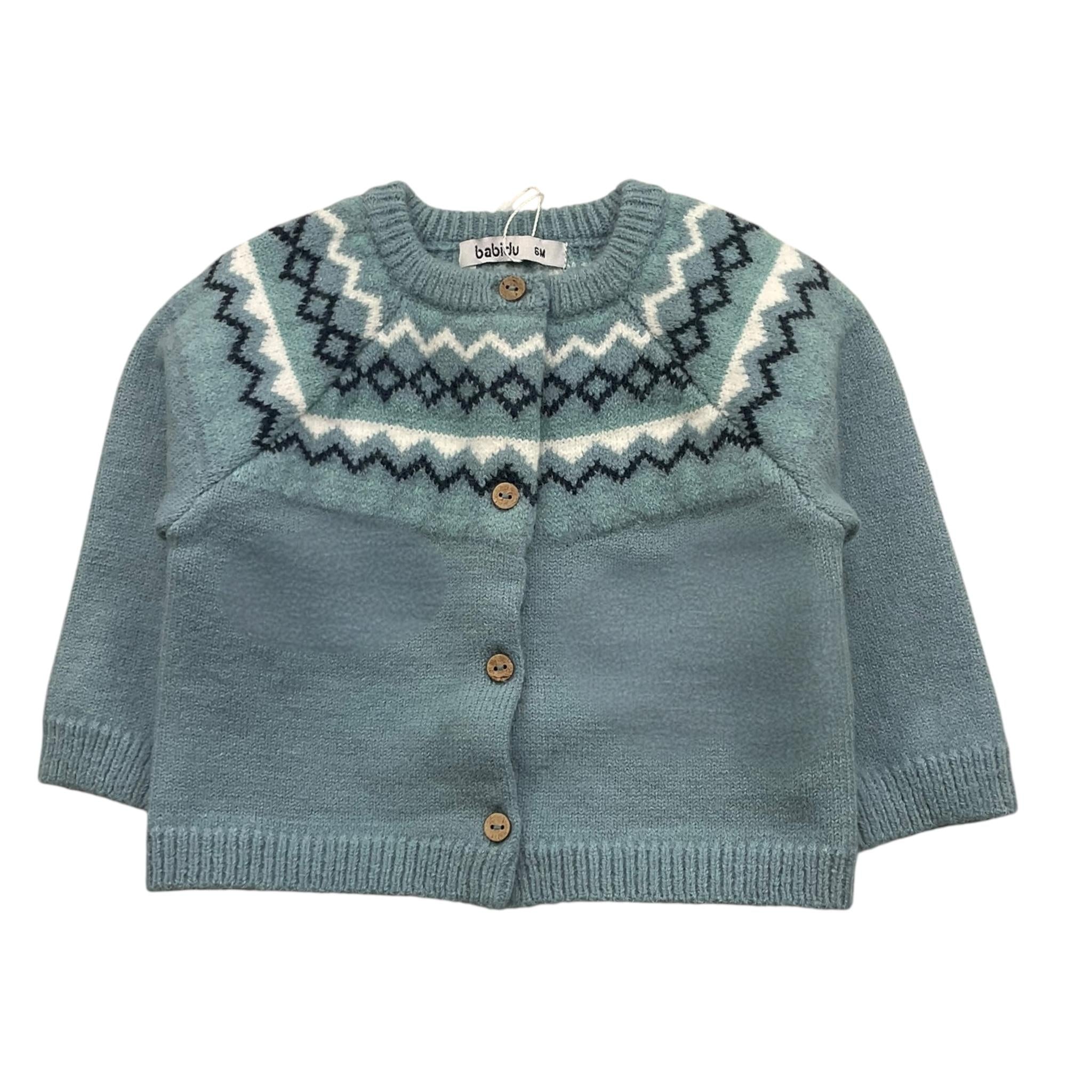 BABIDU cardigan tinta unita con stampa Azzurro per Neonata 60770 AZZURRO BABIDU