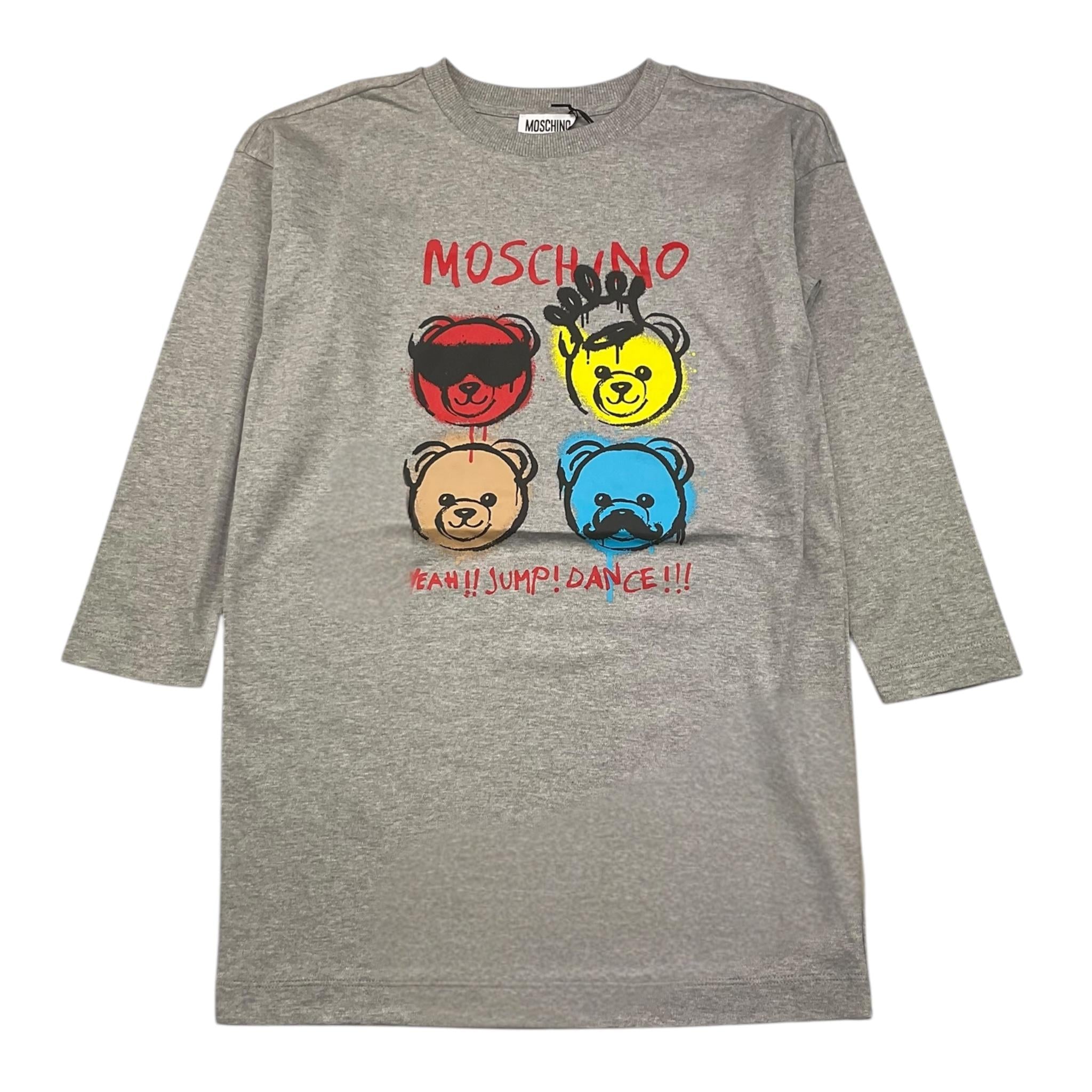 MOSCHINO abito tinta unita con stampa Grigio per Bambina HDV0H1 GRIGIO MOSCHINO