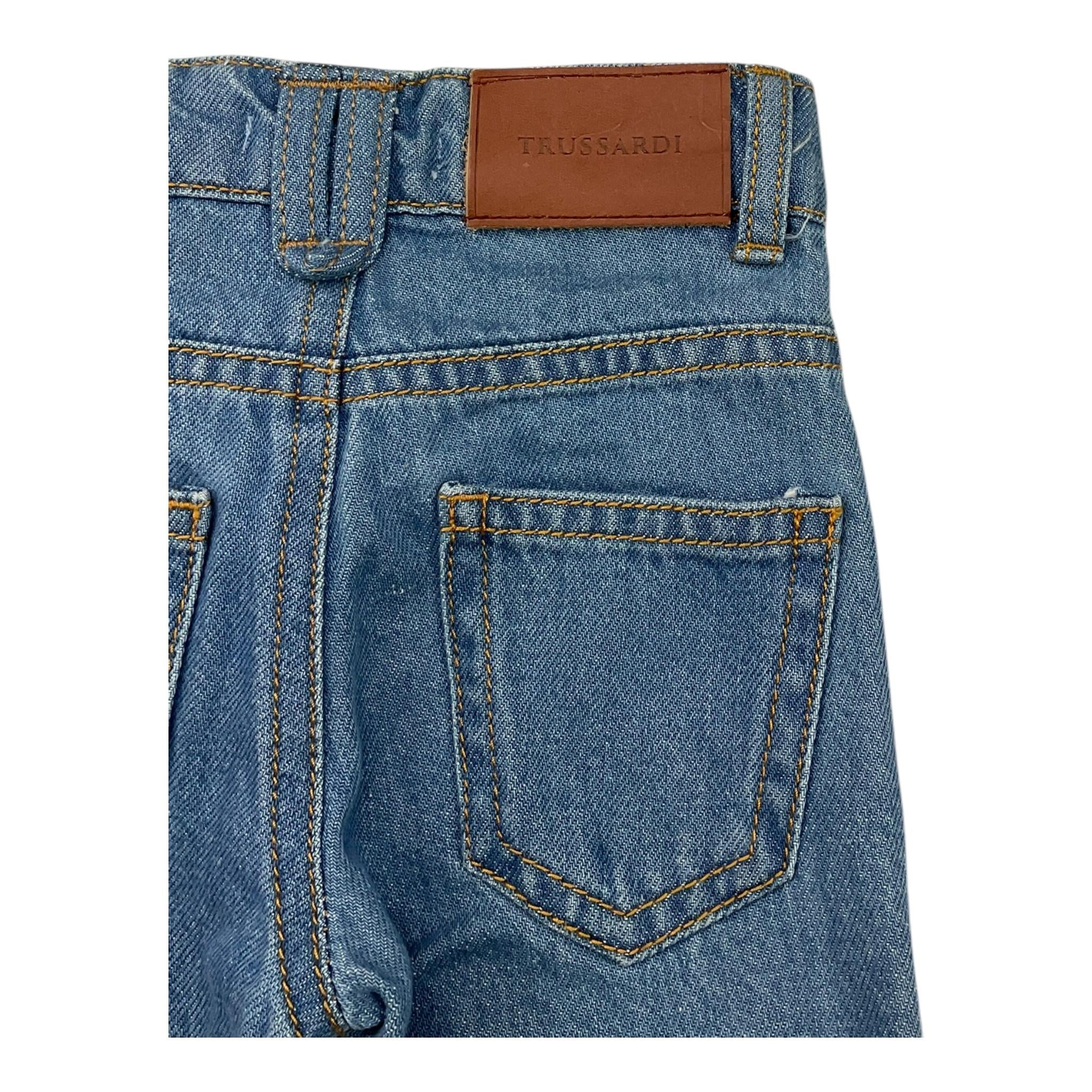 TRUSSARDI jeans tinta unita con girovita regolabile Azzurro per Neonato TIA25036JE AZZURRO TRUSSARDI