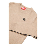 DIESEL maglia tinta unita girocollo con logo Sabbia per Bambino J02085 SABBIA DIESEL