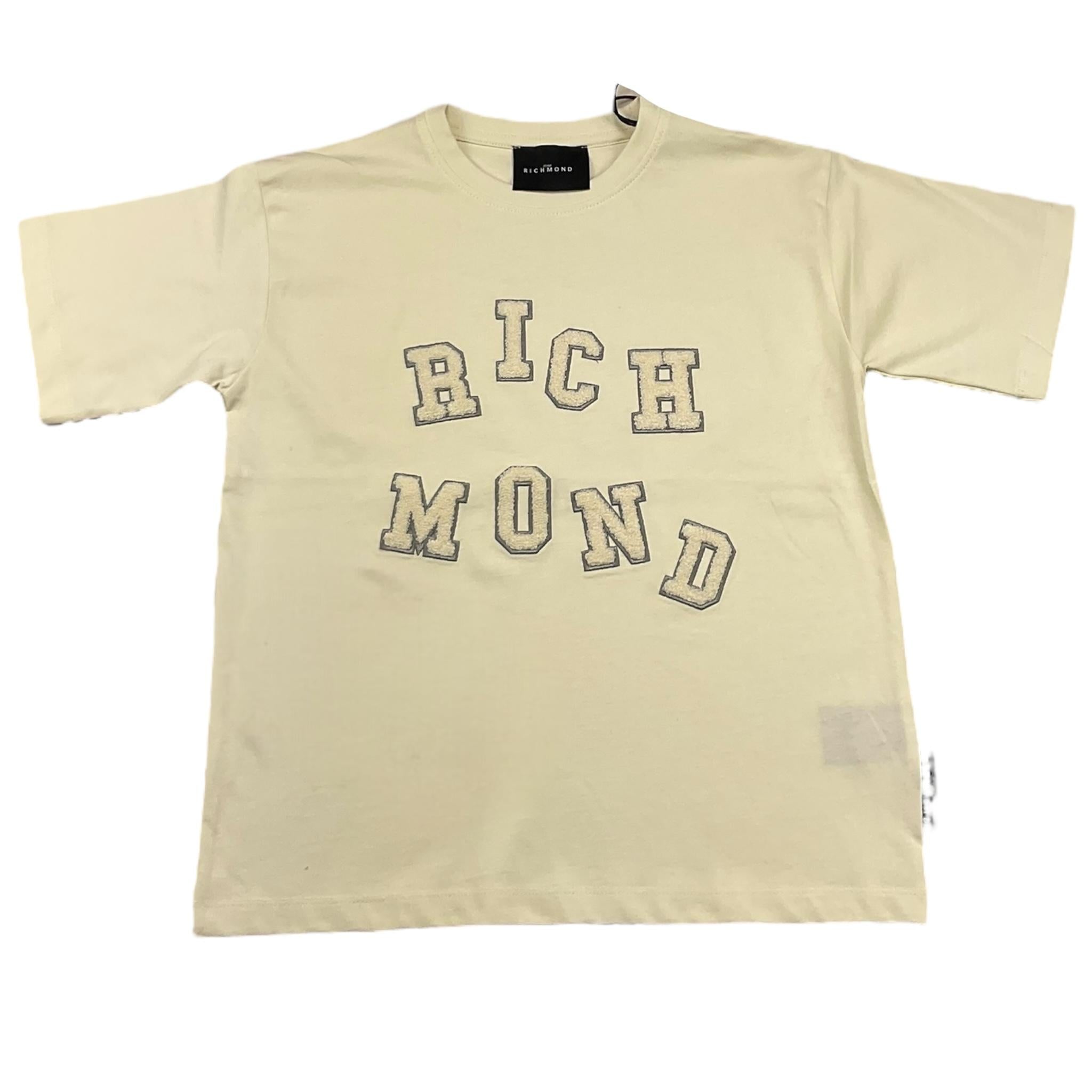 JOHN RICHMOND t-shirt girocollo tinta unita con stampa Panna per Bambino RBA25128TS PANNA JOHN RICHMOND