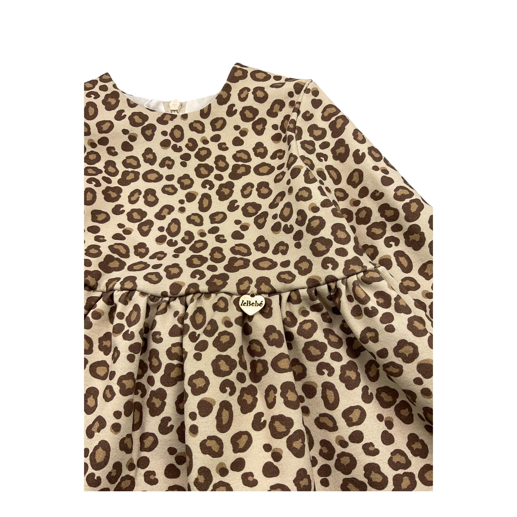LE BEBE' abito manica lunga fantasia maculata Beige per Neonata LBG6043 BEIGE LE BEBE'