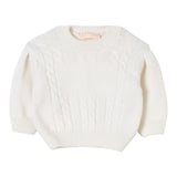 ELISABETTA FRANCHI maglia girocollo tinta unita con ricami Panna per Bambina EFMA140 PANNA ELISABETTA FRANCHI