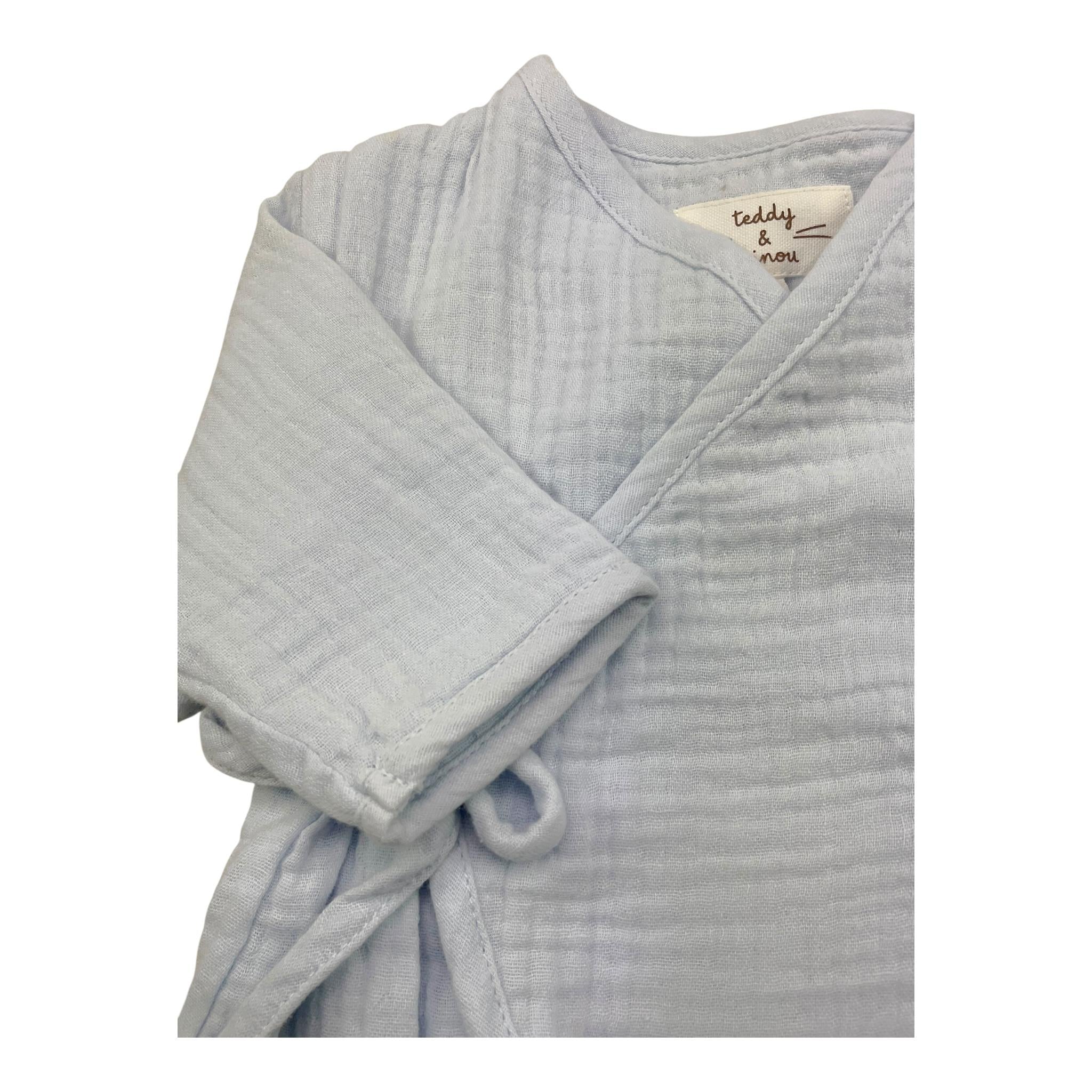 TEDDY E MINOU tutina tinta unita con lacci Azzurro per Neonato I23TU028C0059 AZZURRO TEDDY E MINOU