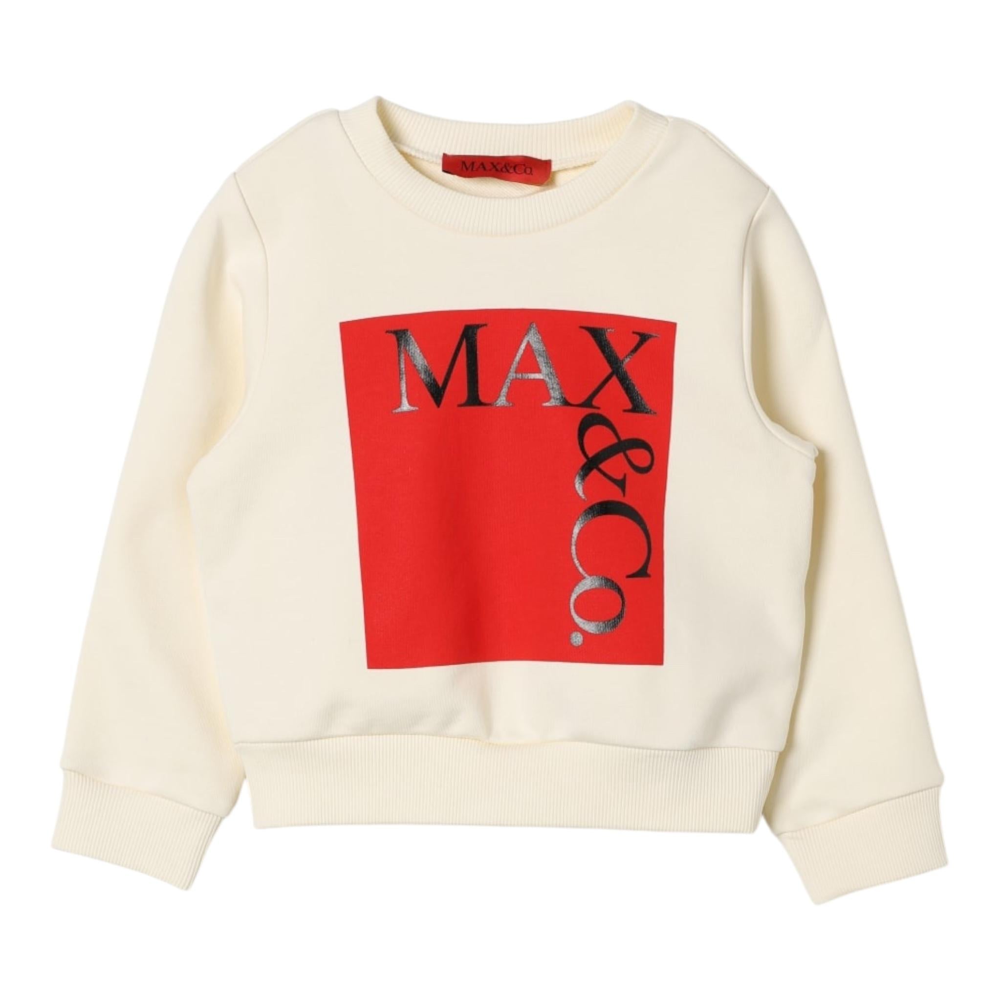 MAX&Co. felpa tinta unita girocollo con stampa Panna per Bambino MX0037 PANNA MAX&Co.