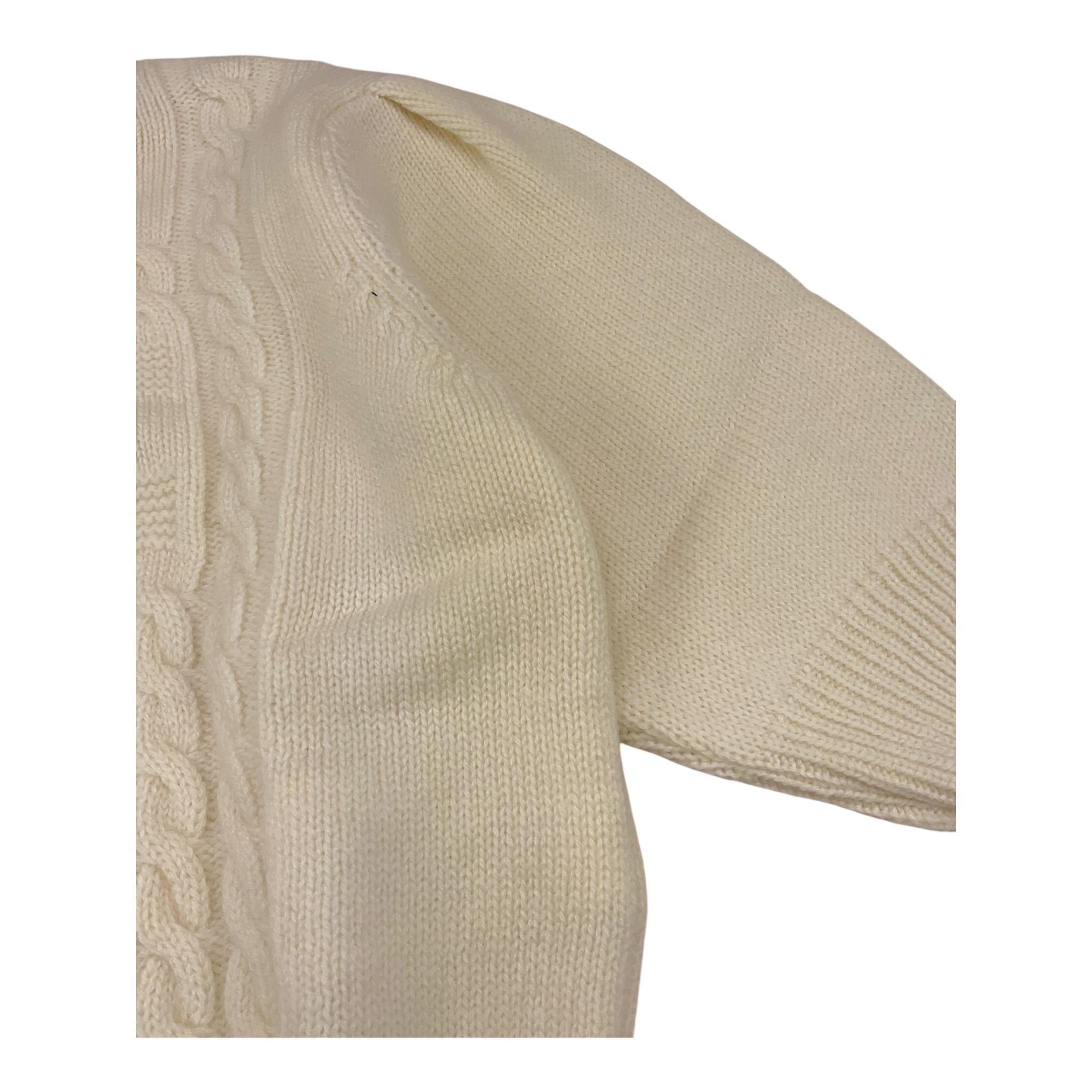 ELISABETTA FRANCHI maglia girocollo tinta unita con ricami Panna per Bambina EFMA140X PANNA ELISABETTA FRANCHI