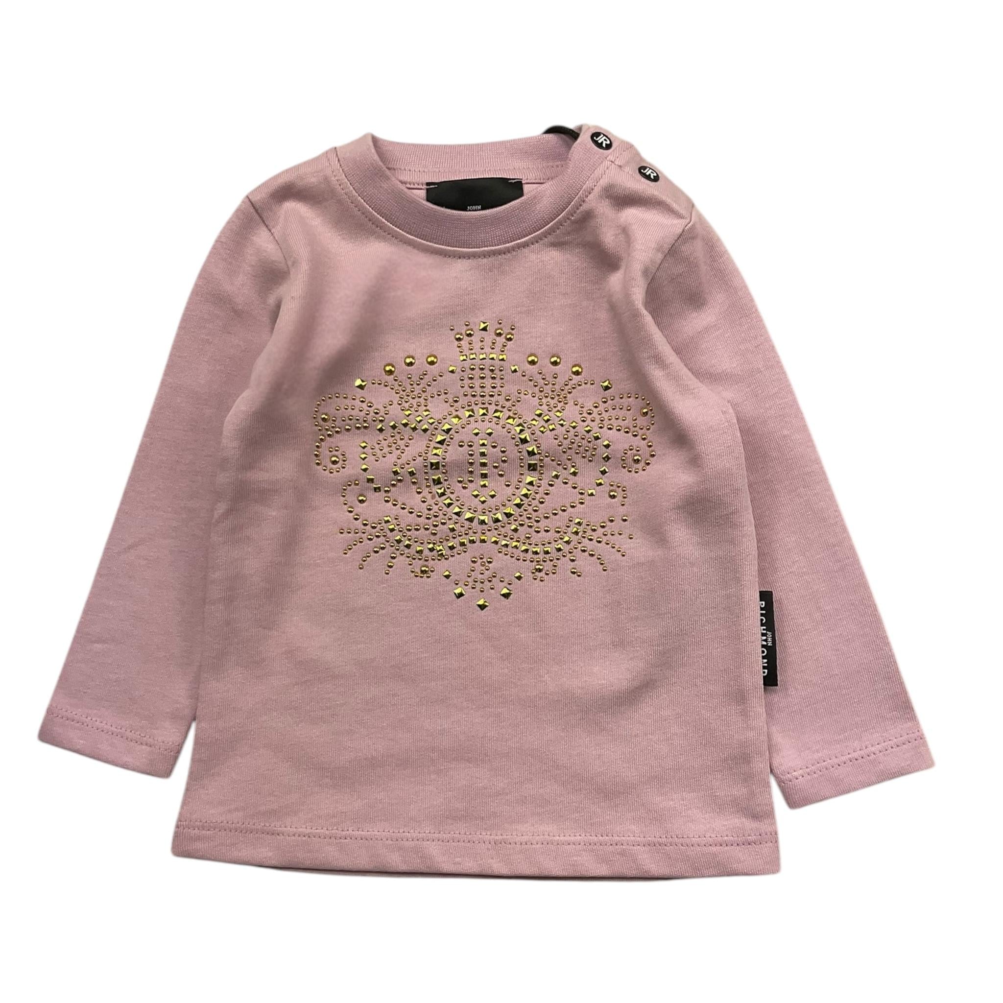 JOHN RICHMOND shirt girocollo tinta unita con stampa Rosa per Neonata RIA25073TS ROSA JOHN RICHMOND